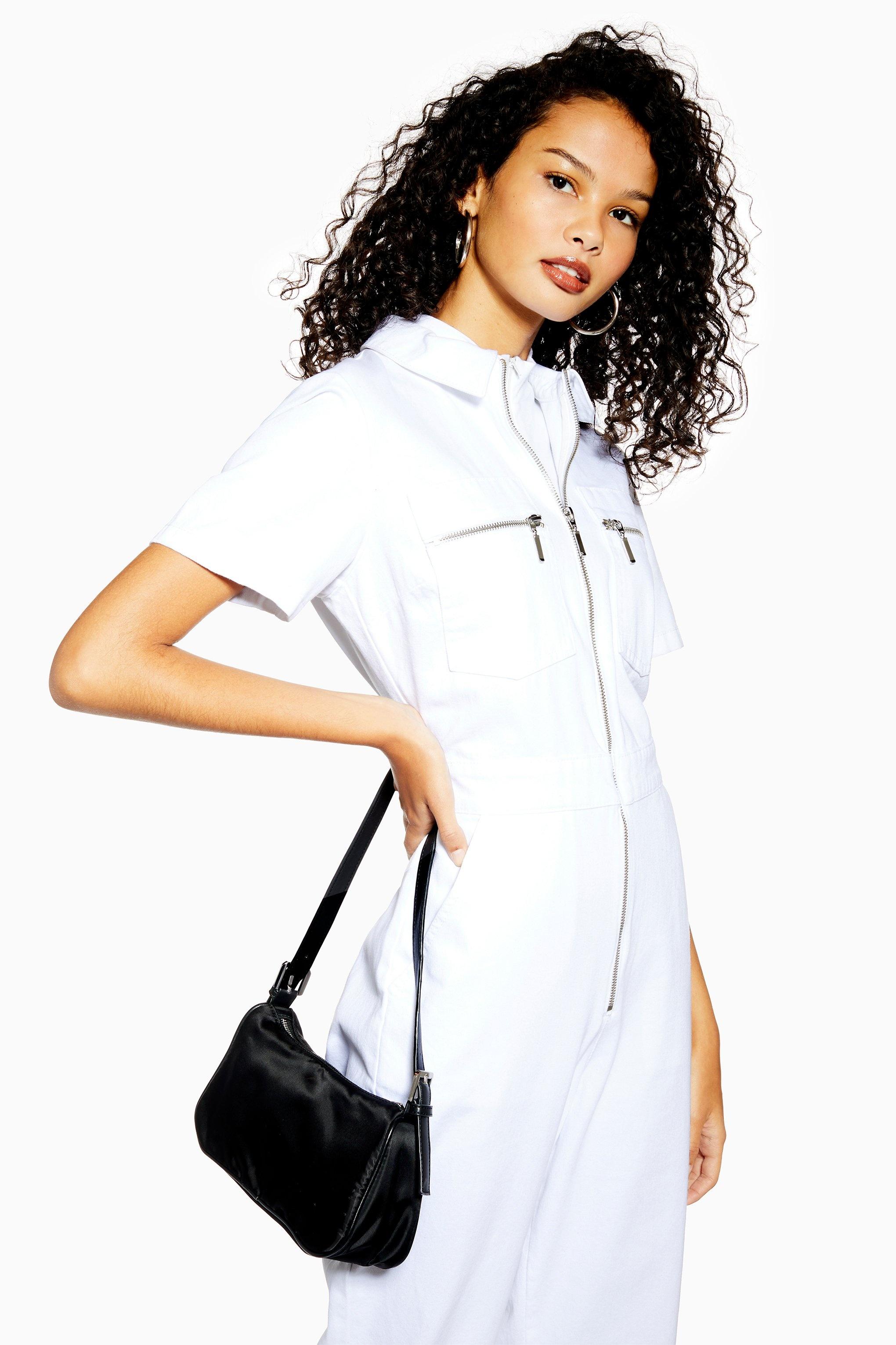 short sleeve denim boiler suit