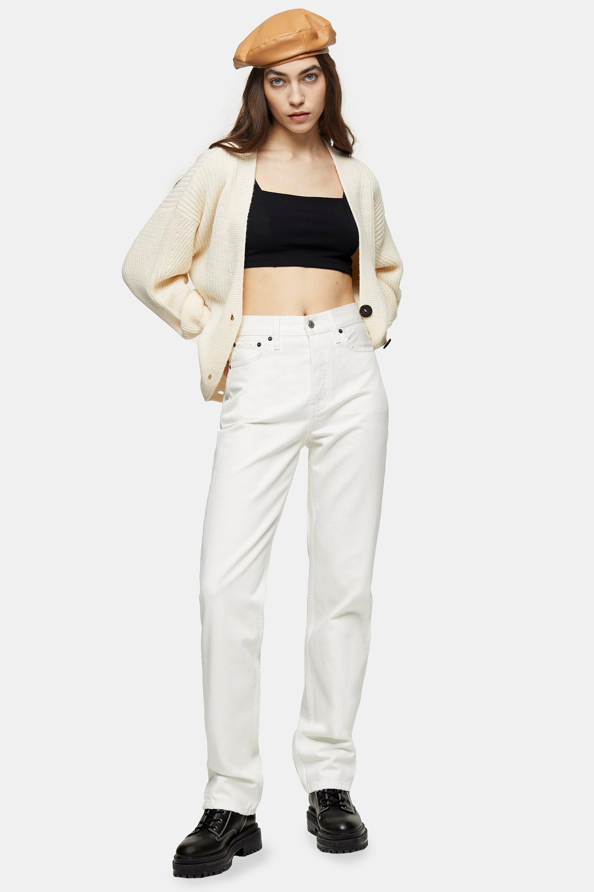 white dad jeans