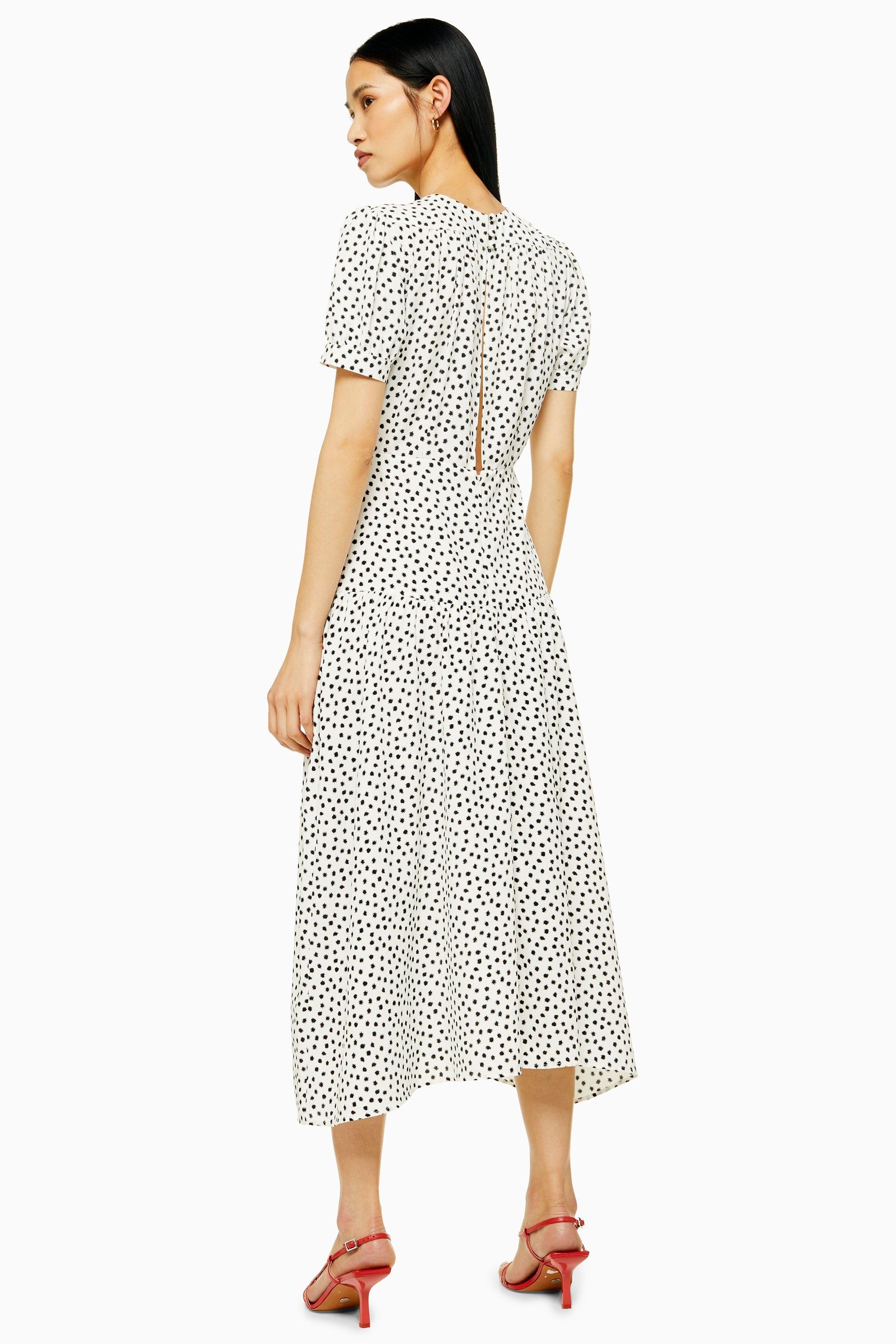 black and white smock dress