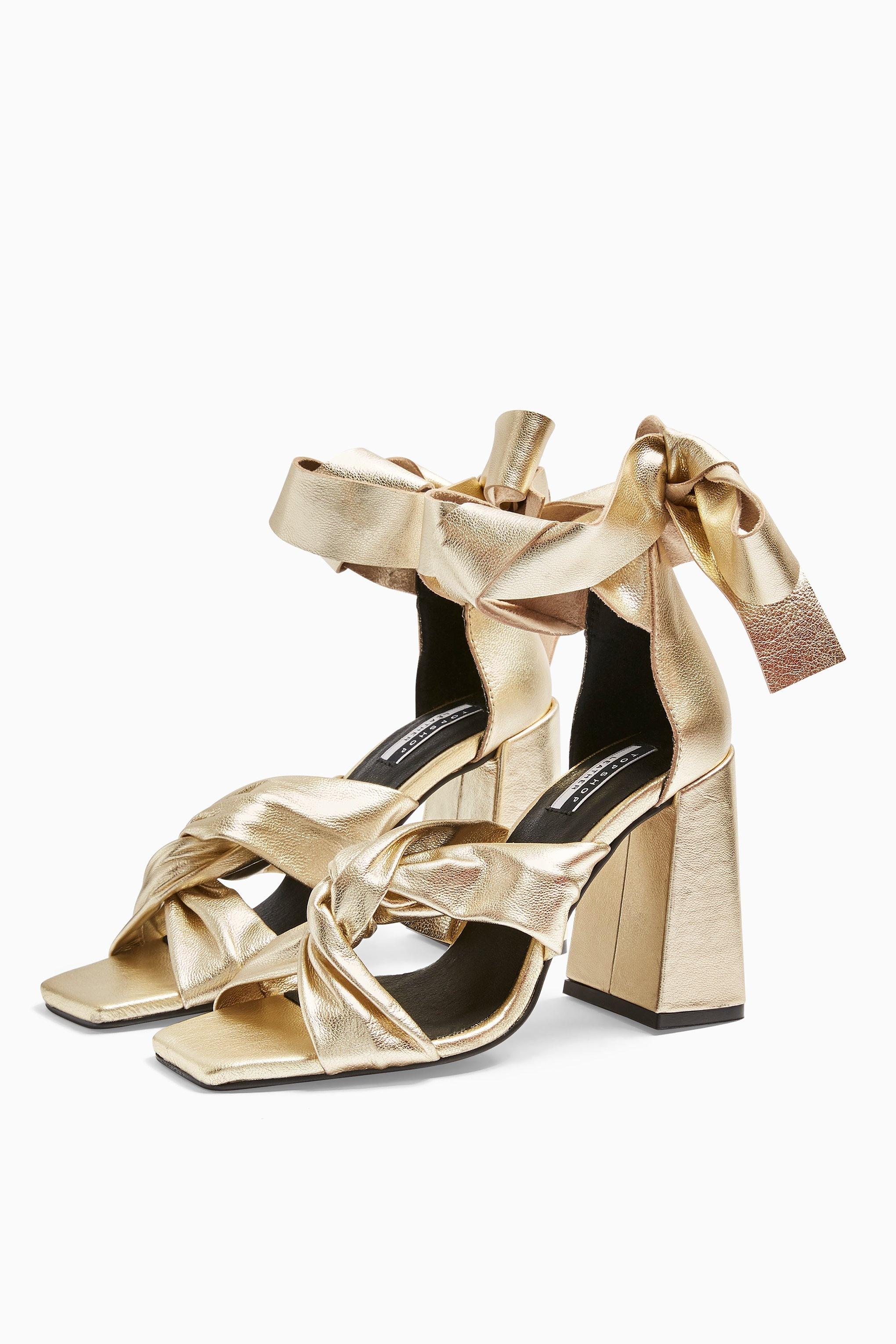 topshop gold heels