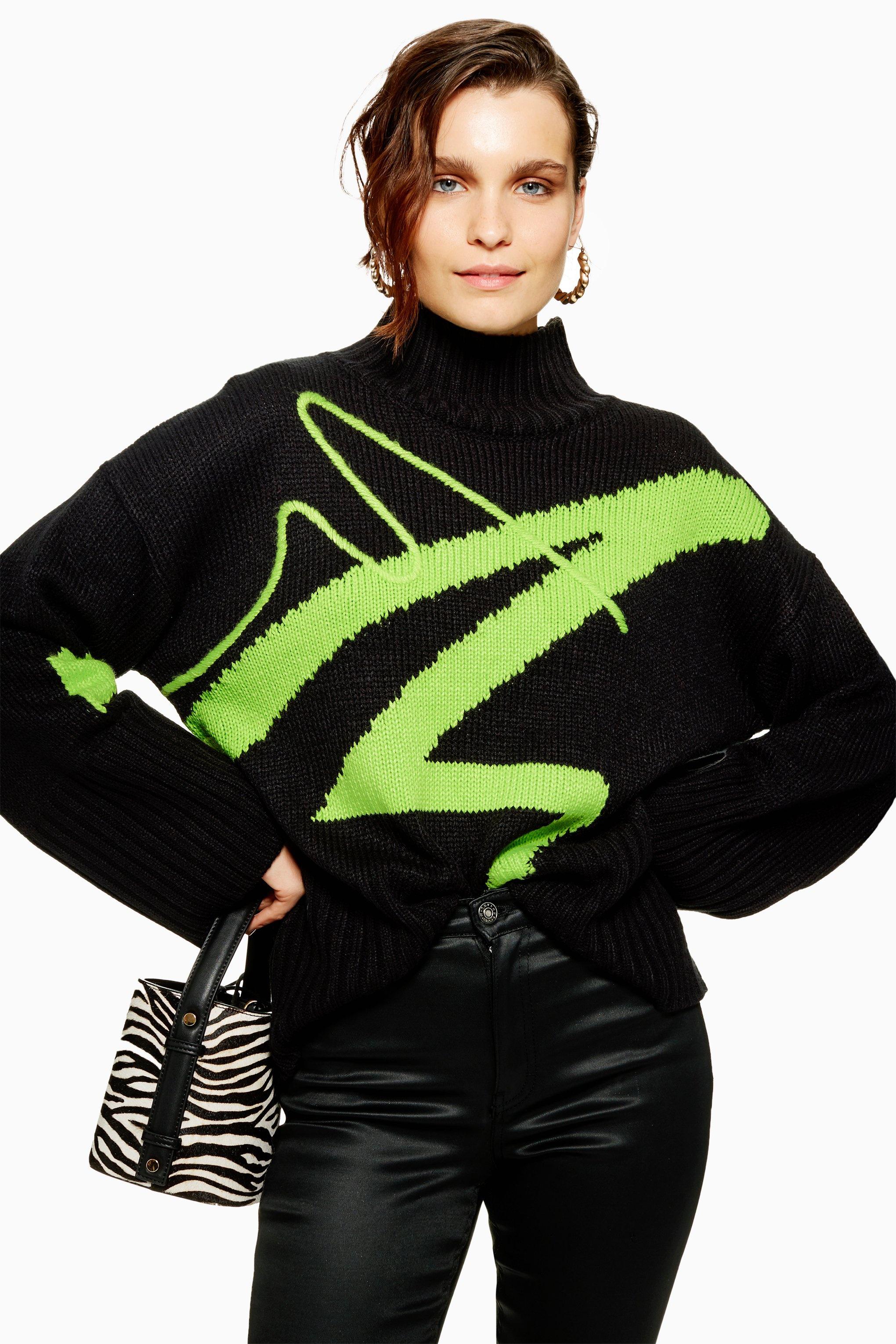 Lyst Swirl Drip Jumper in Black