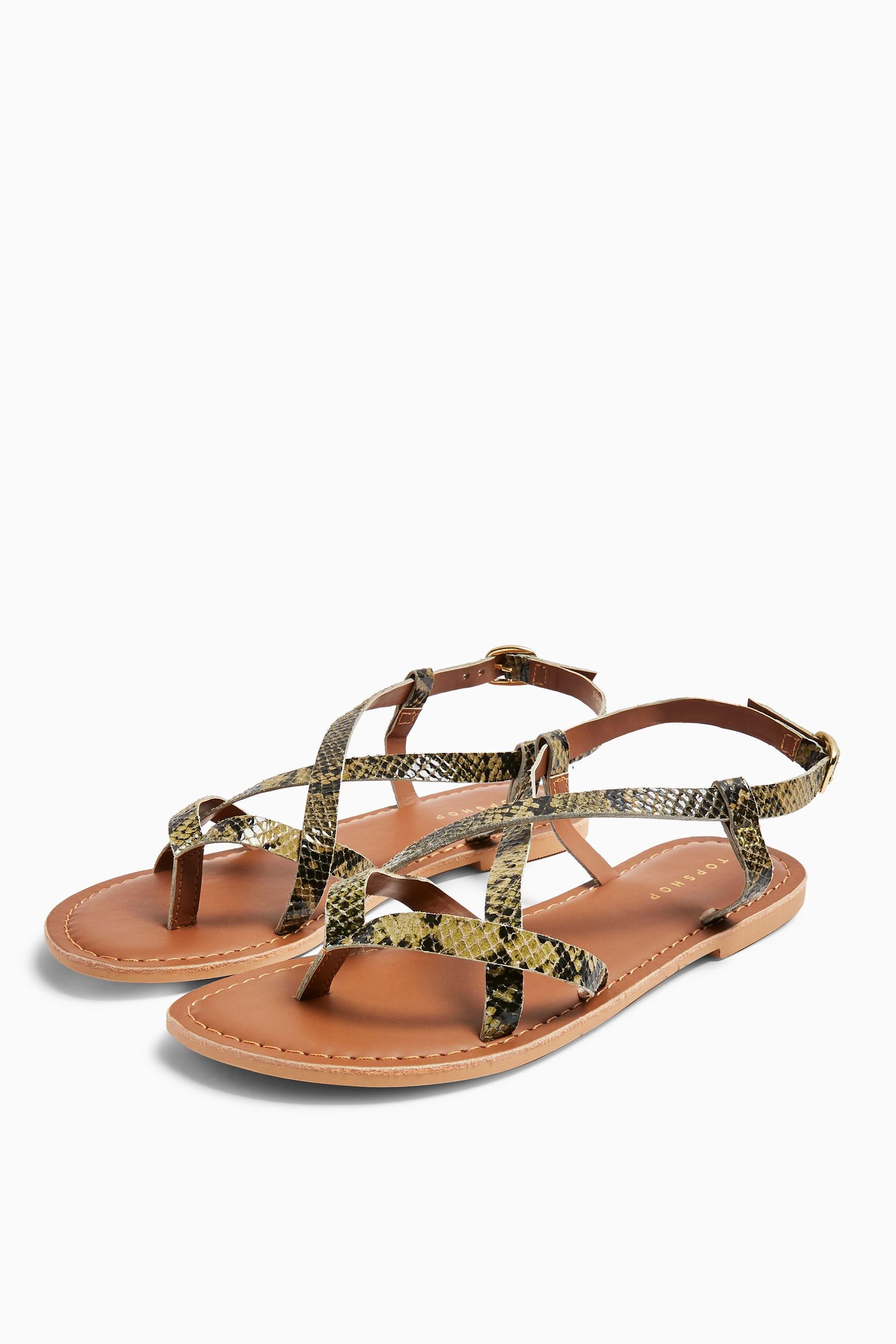 TOPSHOP Hazyleather Sandals in Green - Lyst