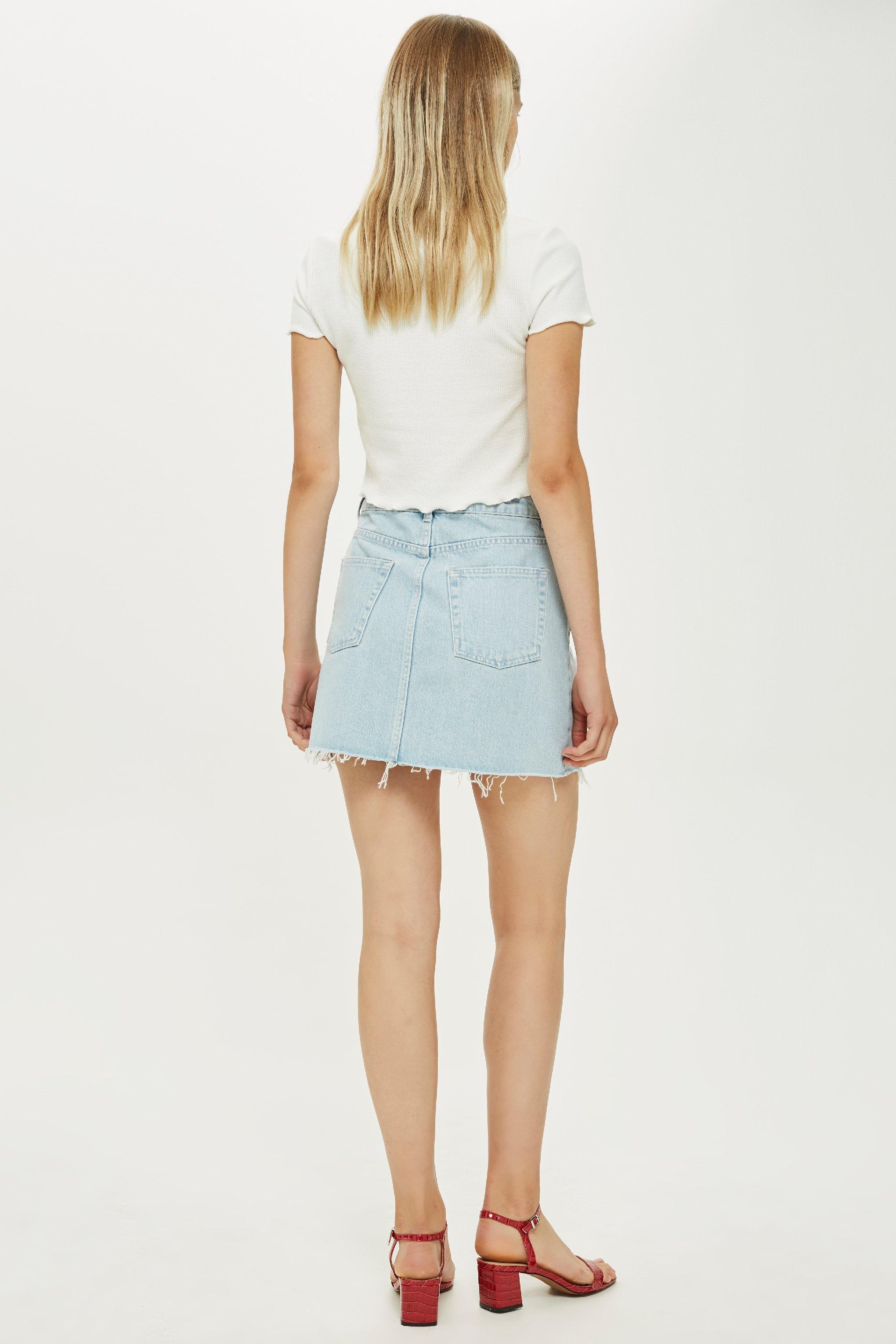 bleach denim skirt