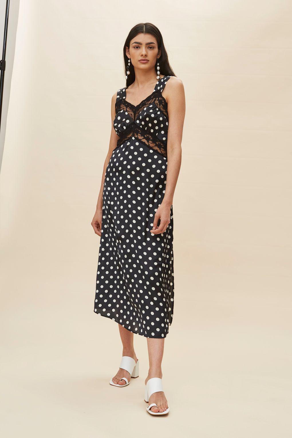 topshop black spotty dress