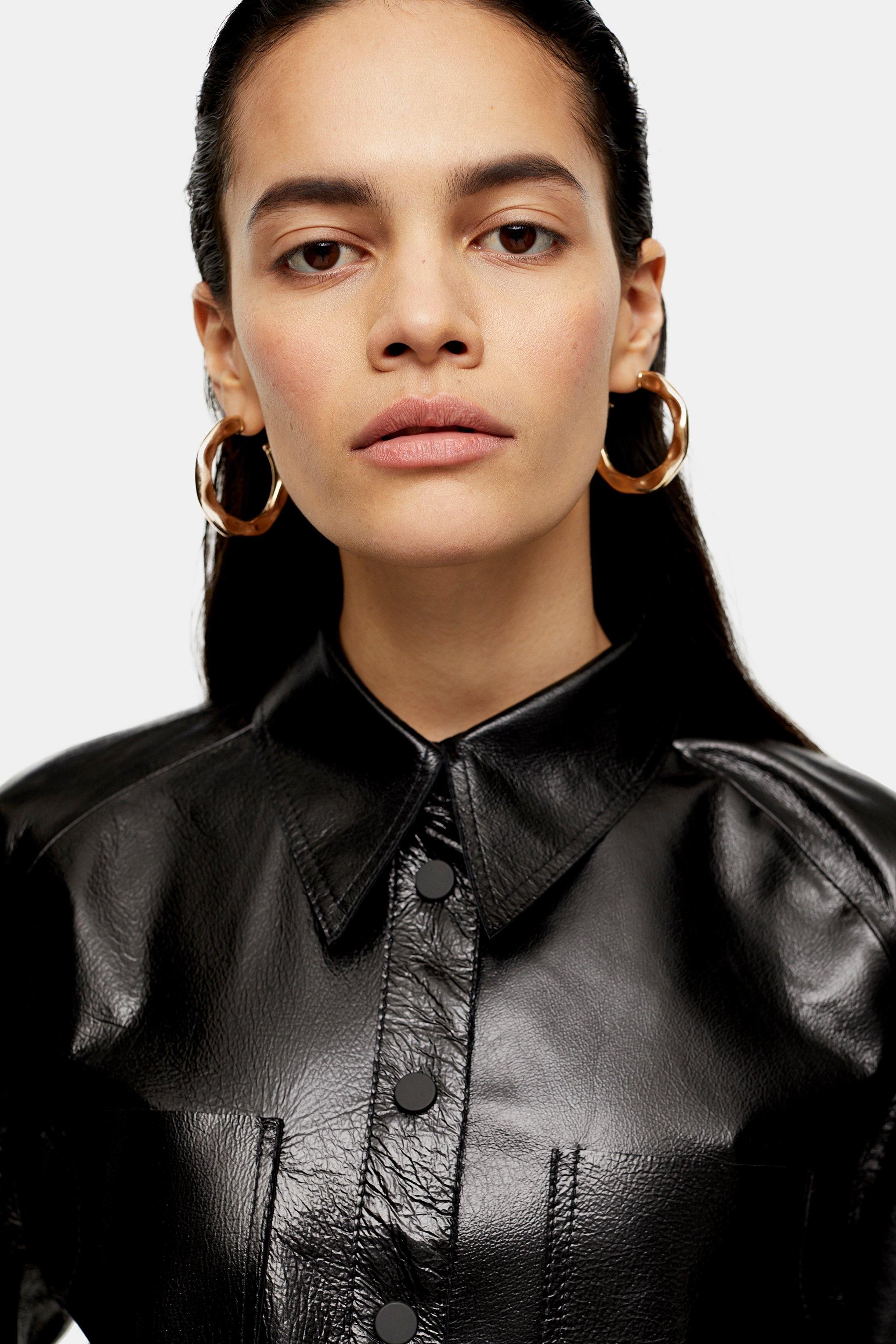 Patent Leather Shirt By Boutique in Black Lyst