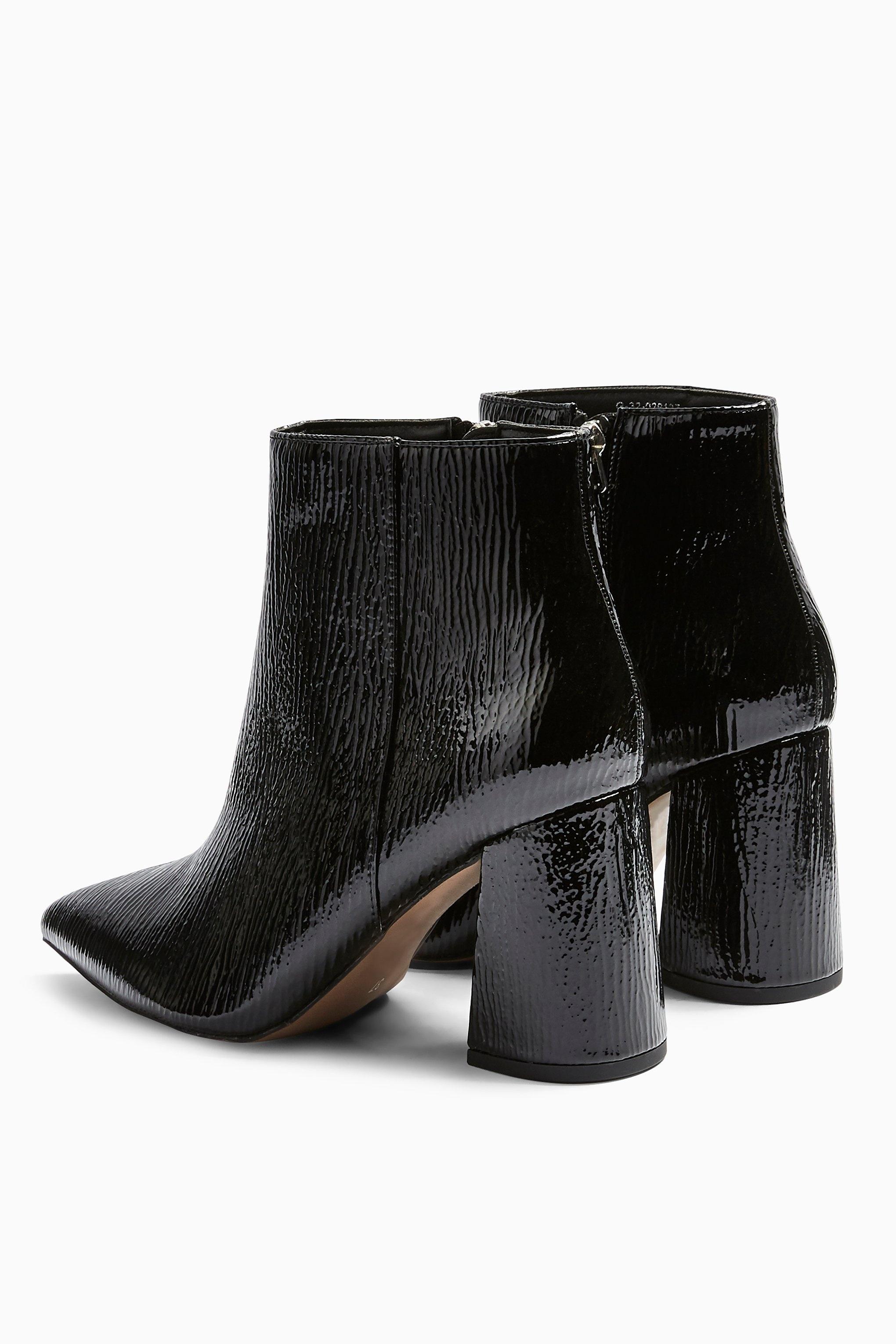 wide fit patent boots
