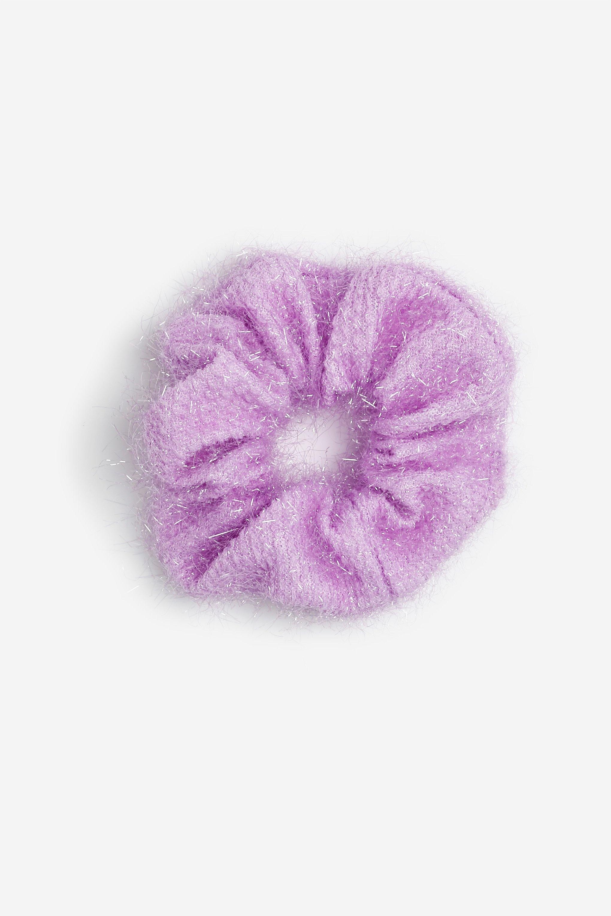 Topshop Fuzzy Hair Scrunchie In Purple Lyst