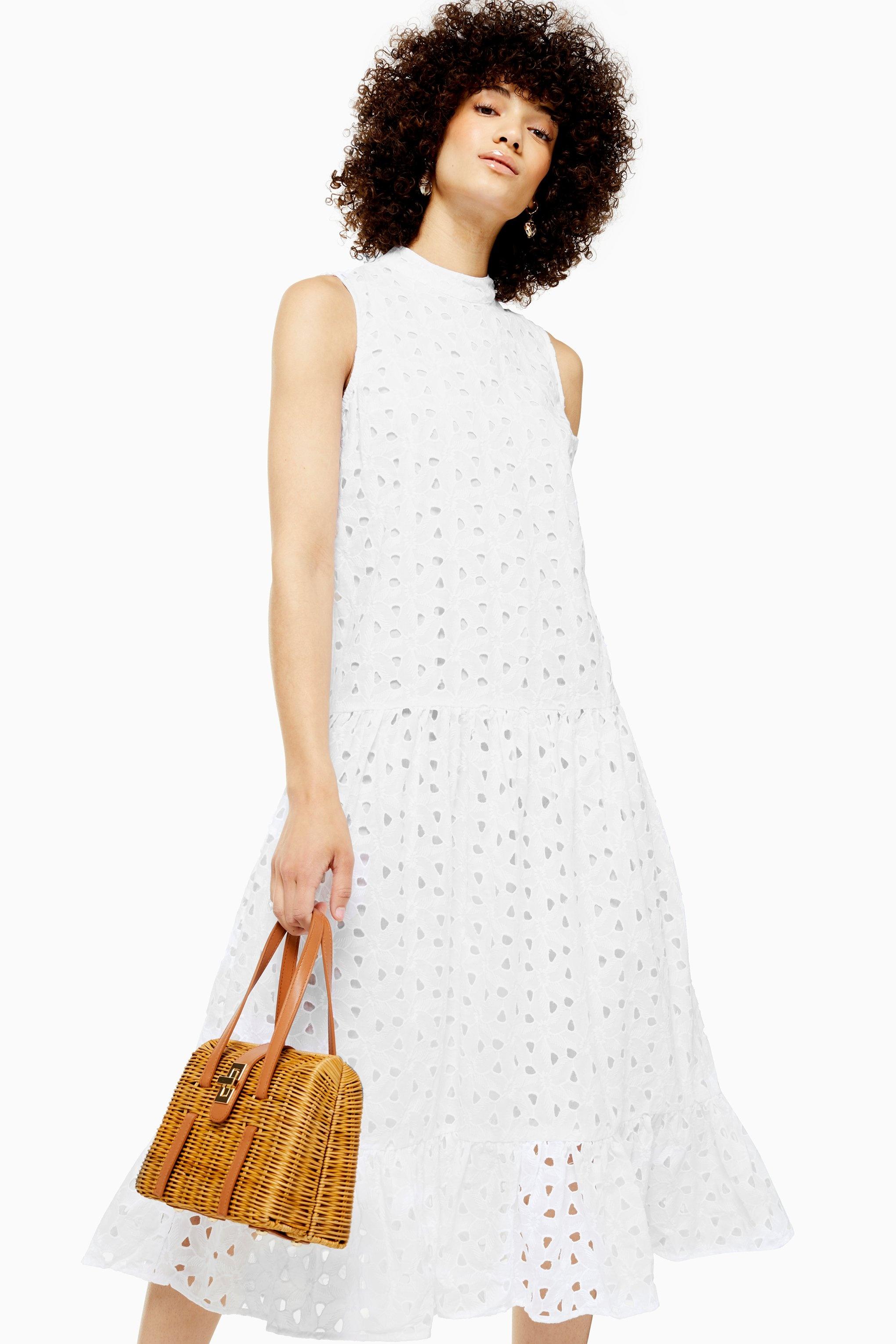 topshop black broderie dress