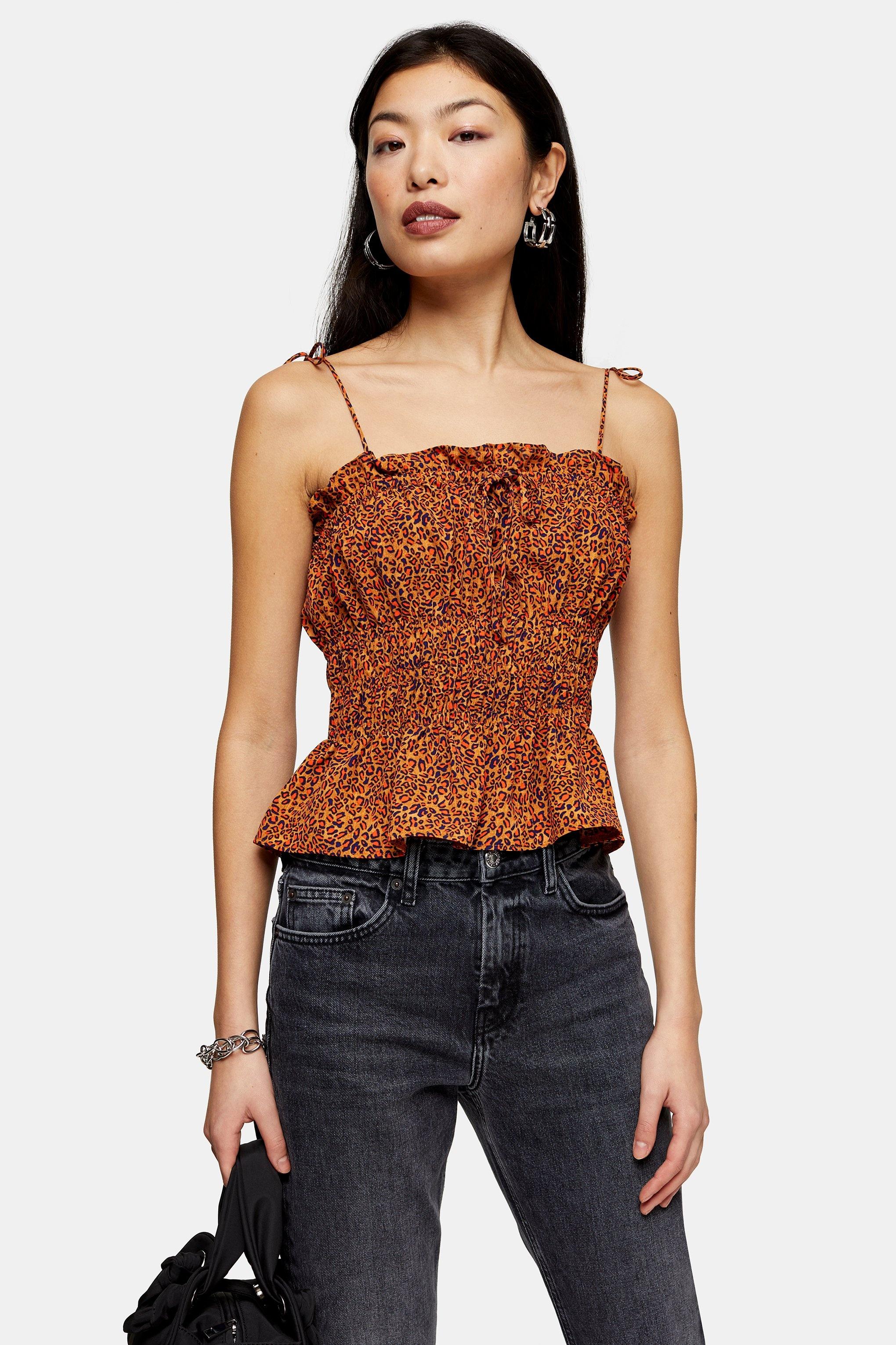 petite animal print tops