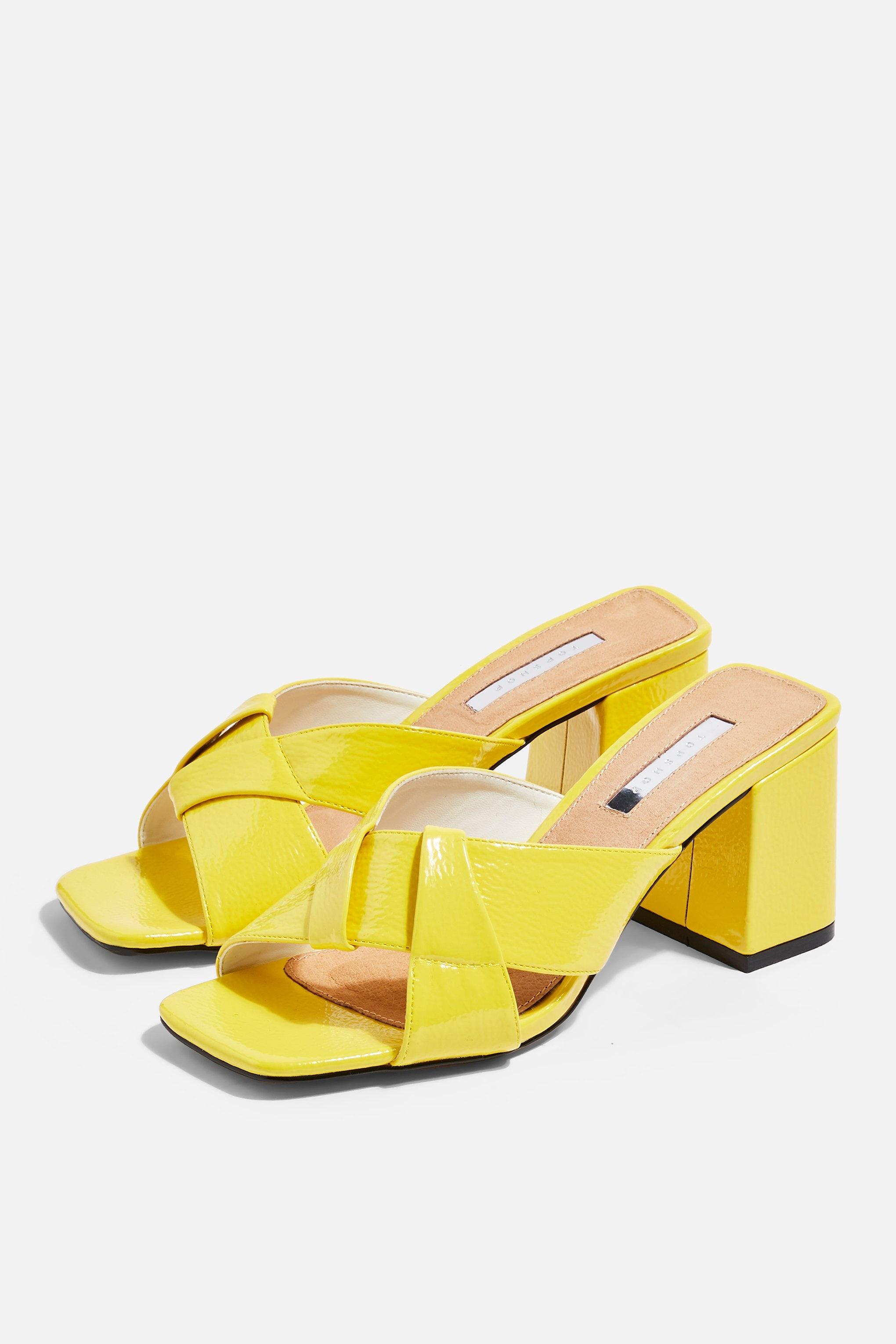 topshop yellow mules