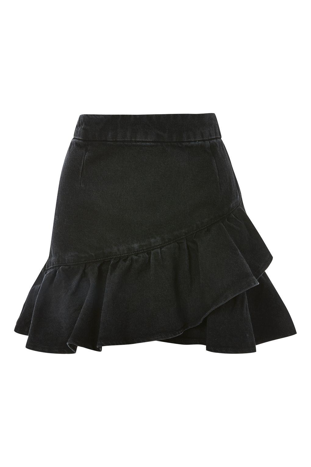 topshop black jean skirt