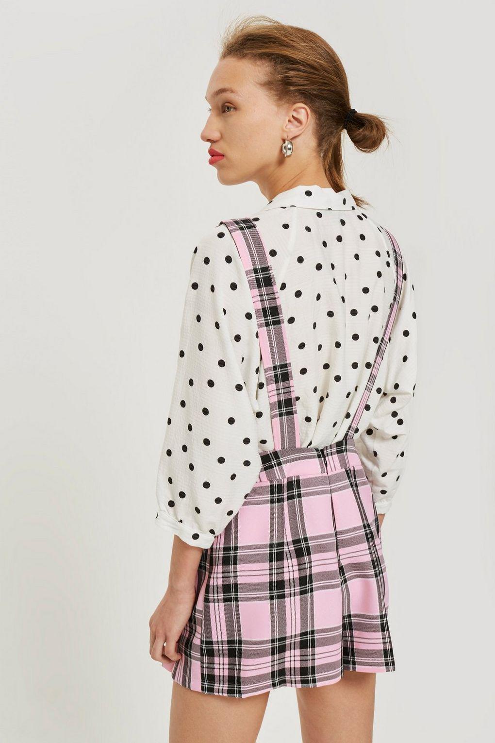 pink tartan pinafore