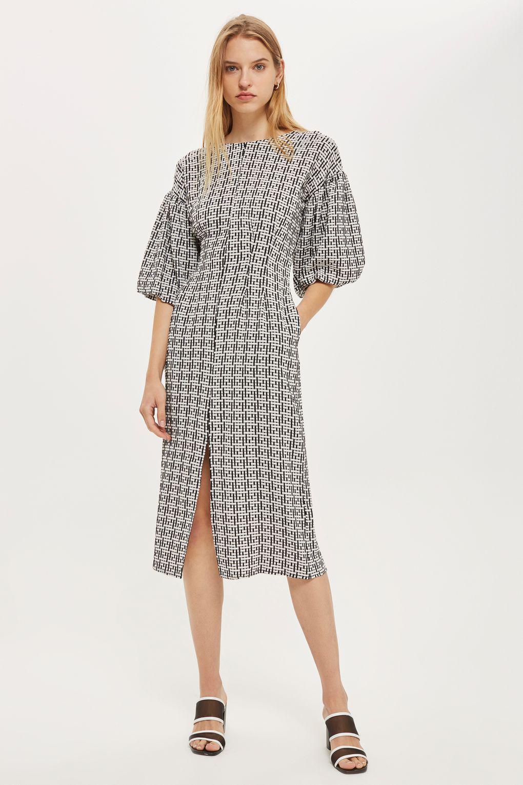 houndstooth dress topshop