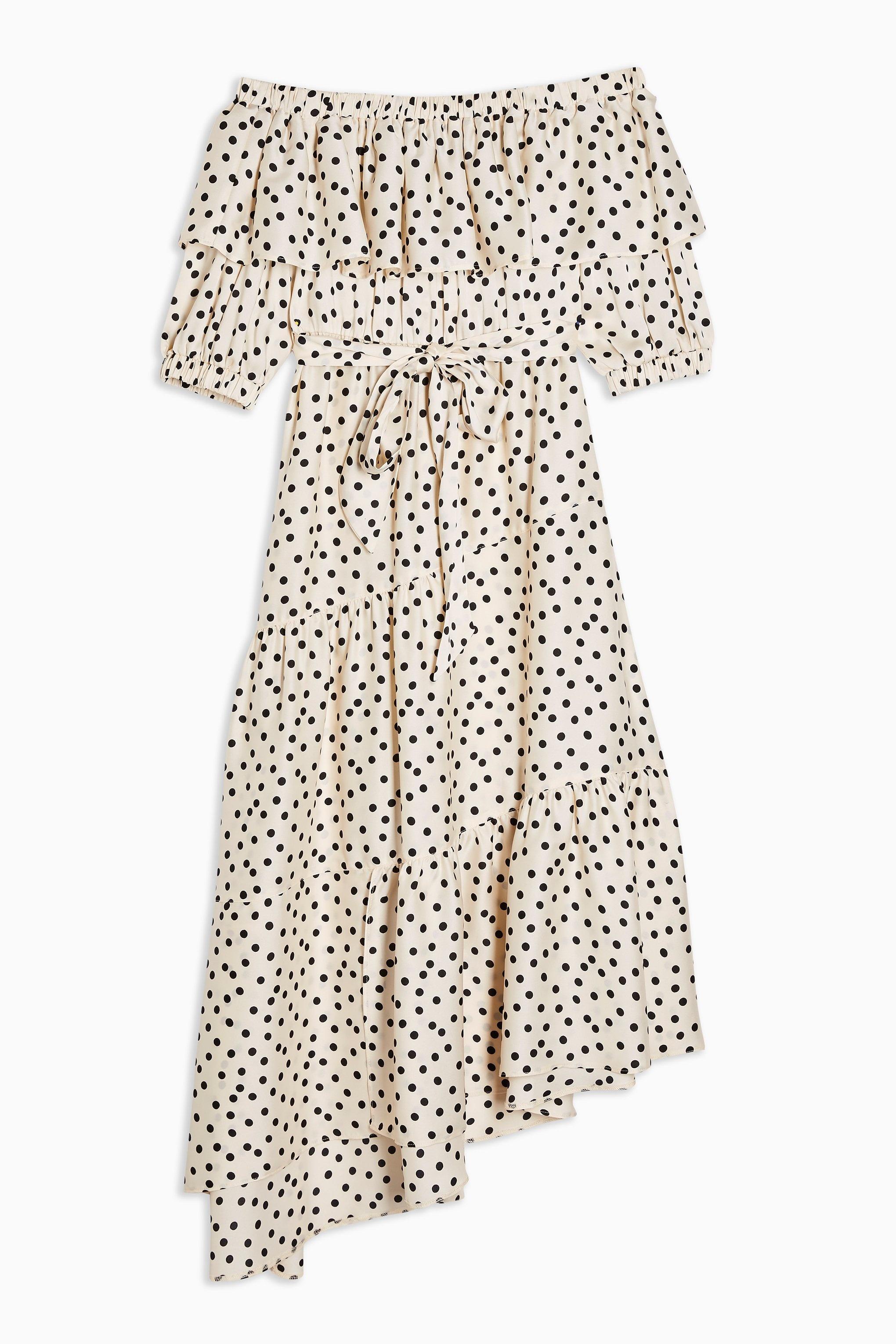 topshop polka dot bardot dress