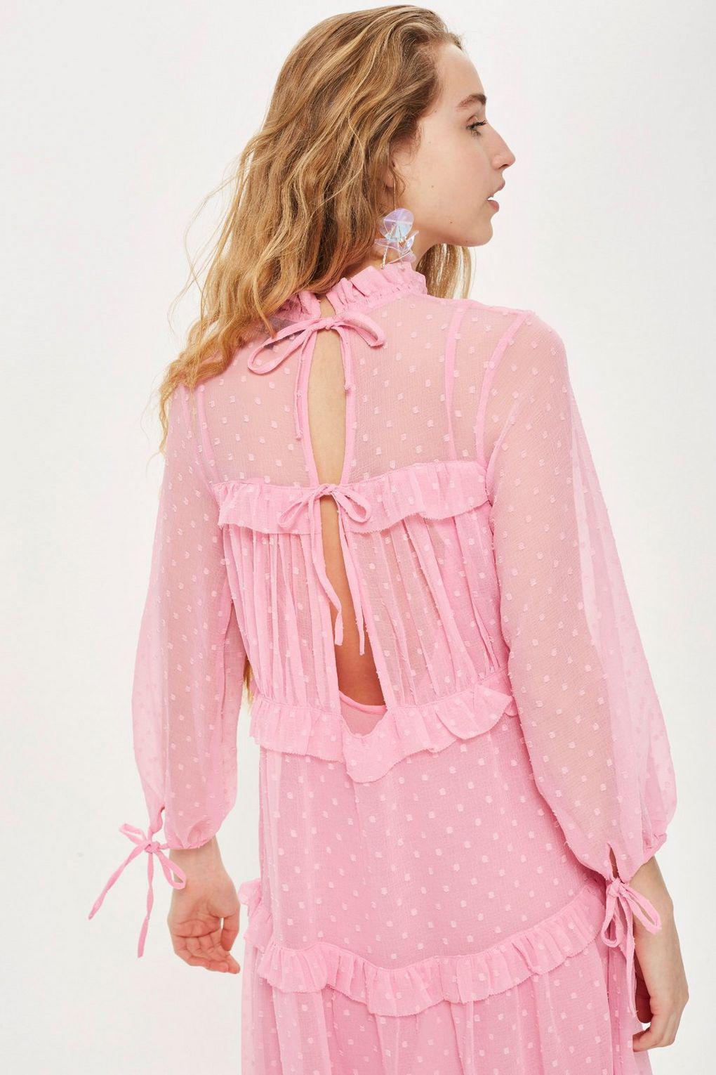 bright pink chiffon dress