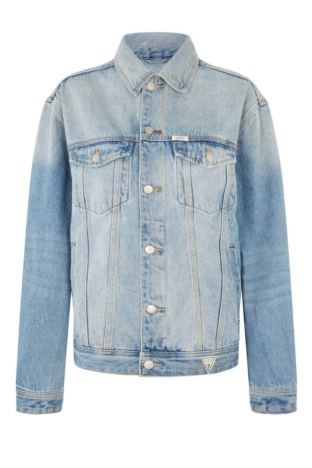 Guess Oversized Denim Logo Jacket By Guess Jeans in Blue - Lyst