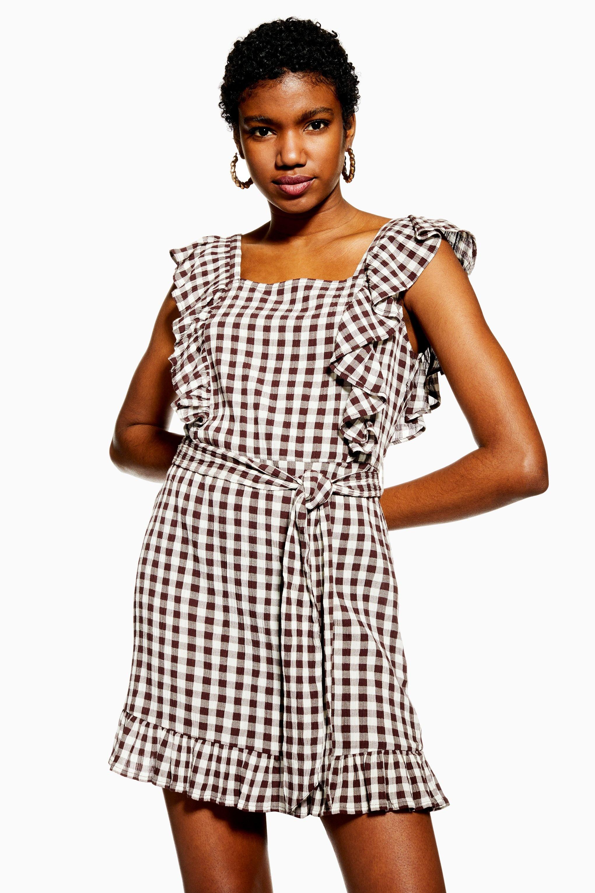topshop yellow gingham dress