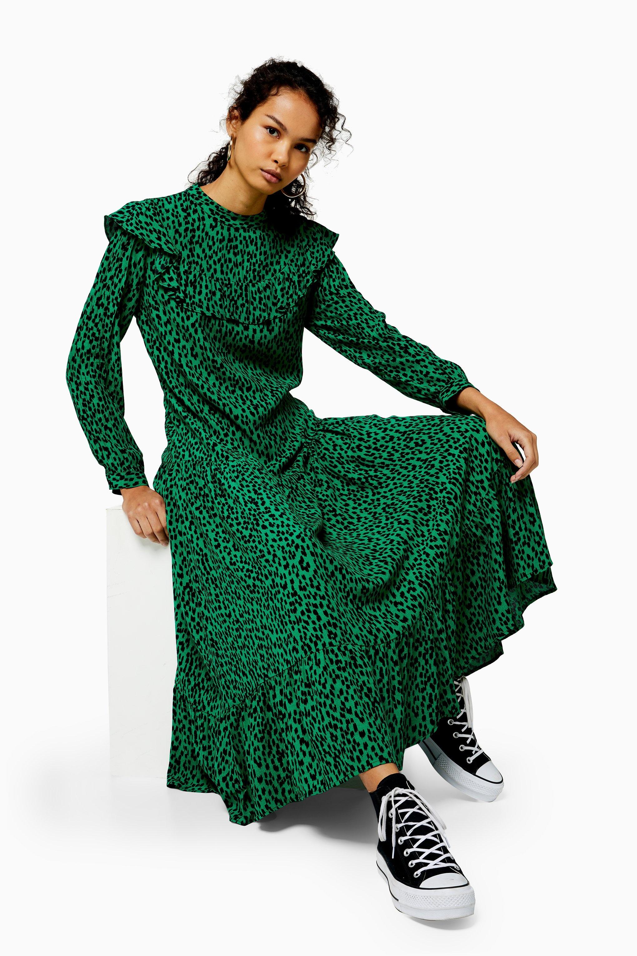 topshop green maxi dress