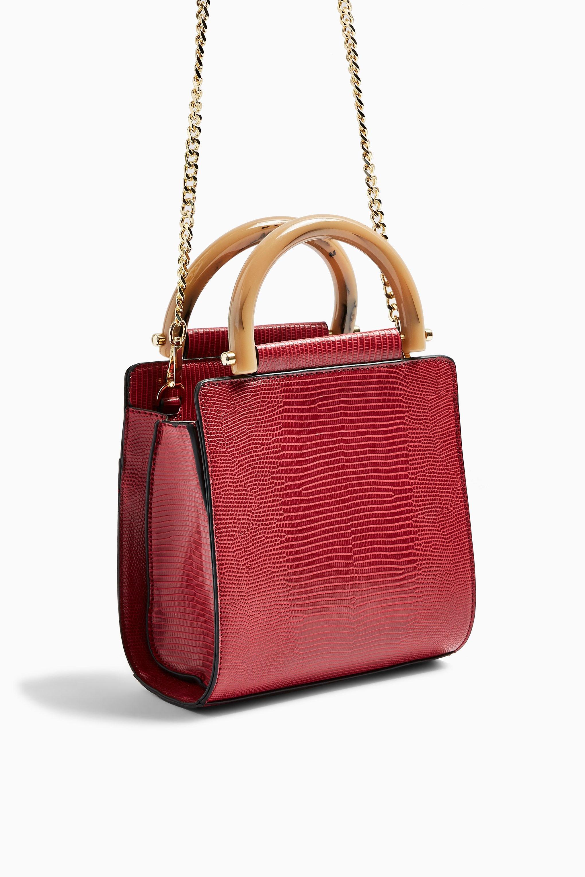 topshop red handbag