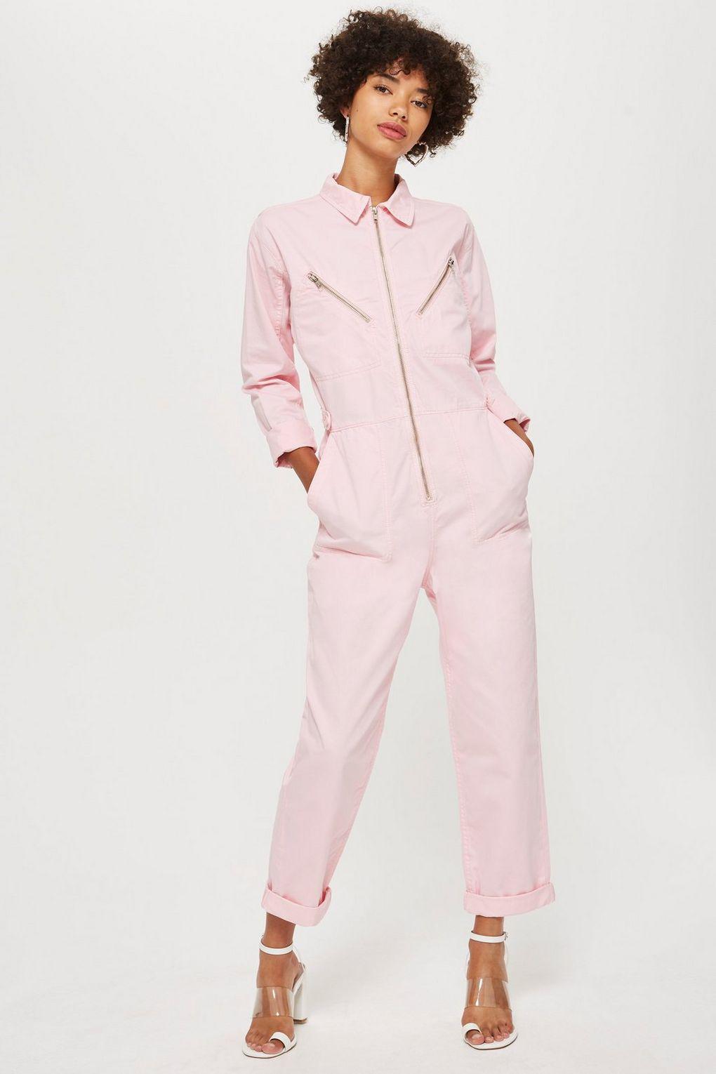 pink boiler suit topshop