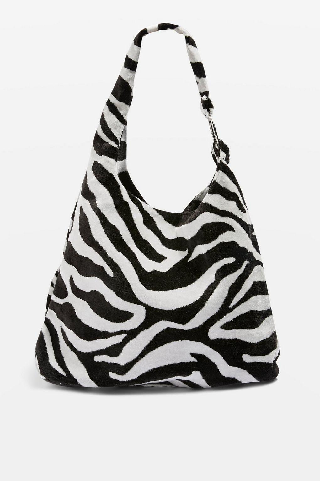 TOPSHOP Synthetic Kenya Zebra Print Tote Bag in Monochrome (Black) - Lyst