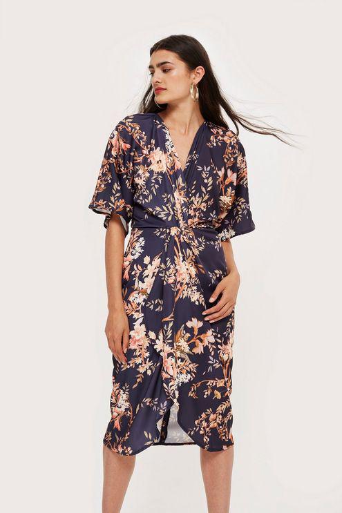 hope and ivy knot front midi dress