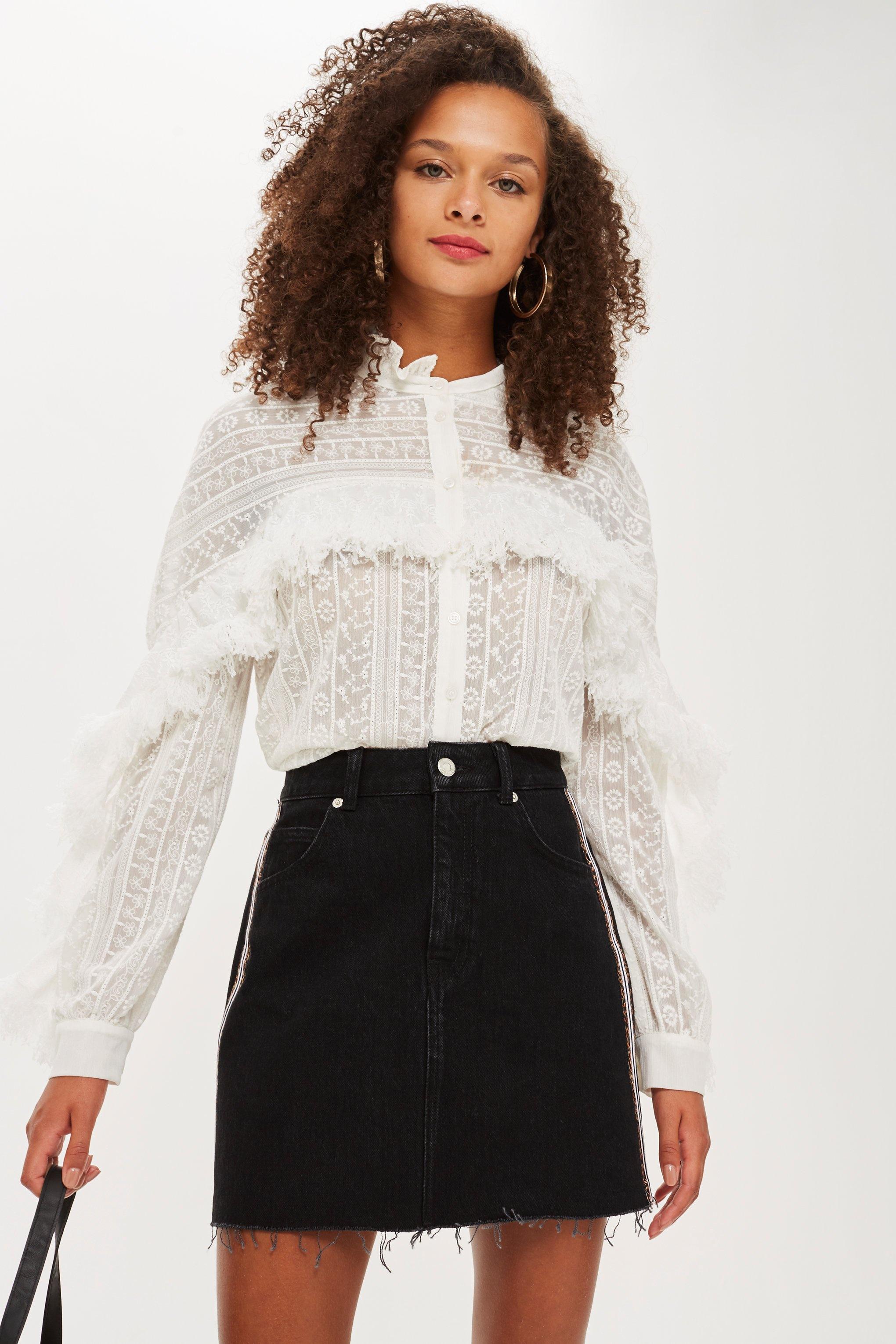 leopard print denim skirt topshop