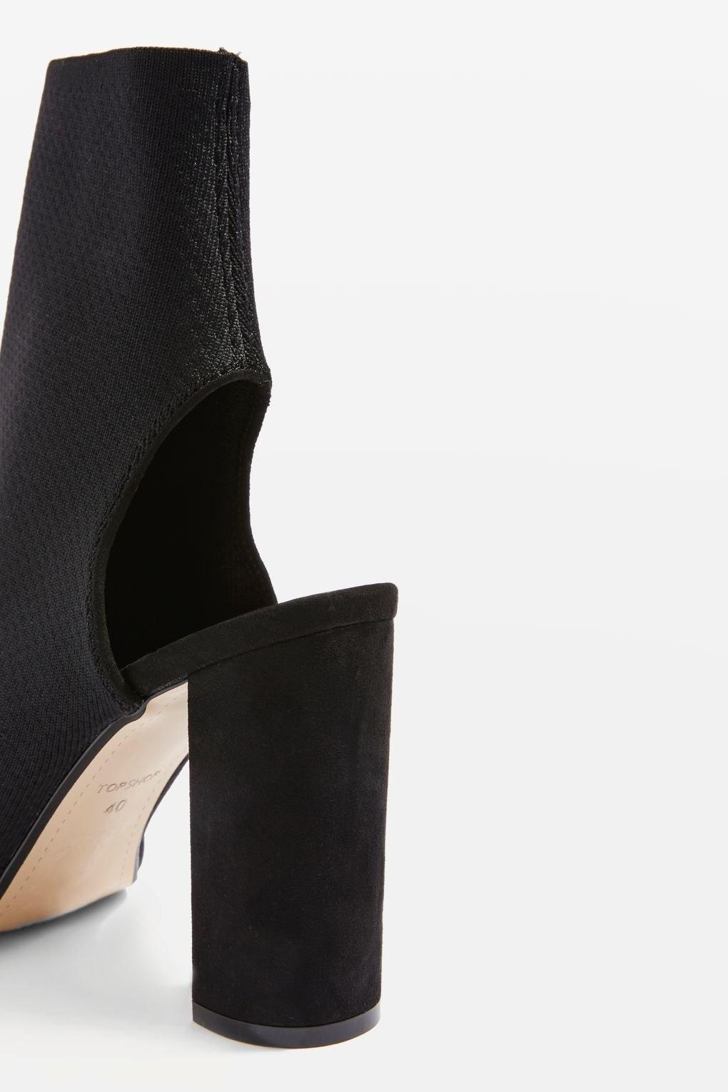 sister block heel sock boots