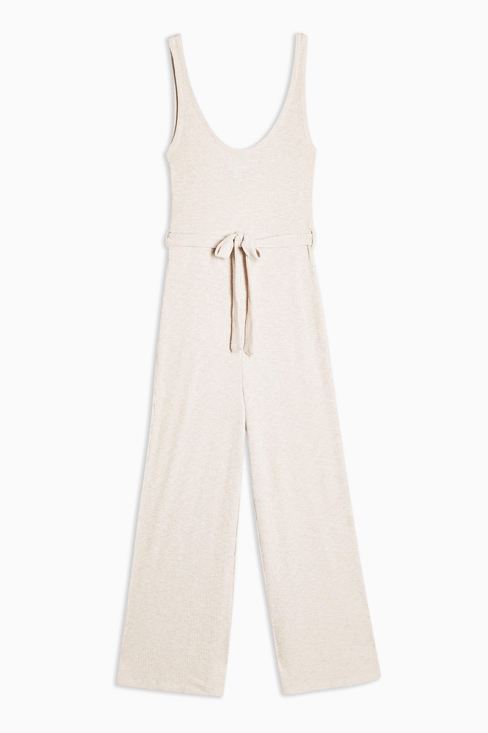 ribbed belted jumpsuit