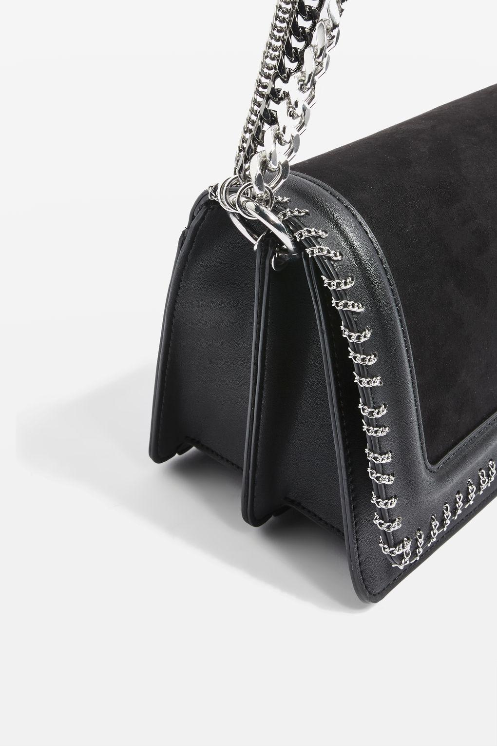 topshop black chain bag