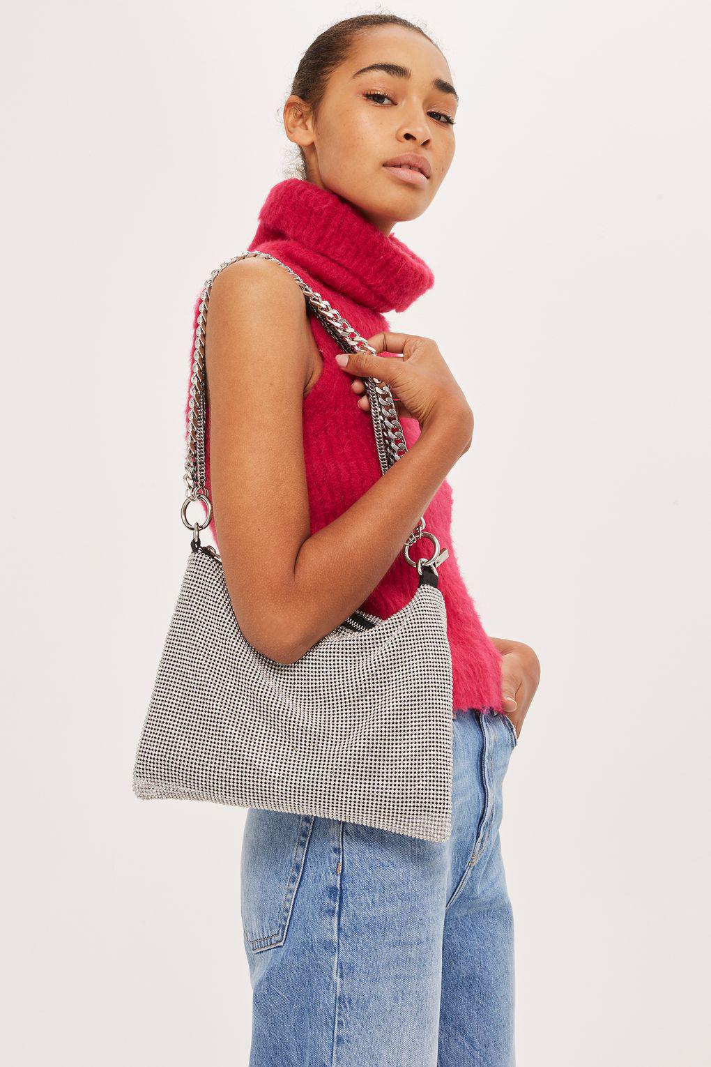diamante clutch bag topshop