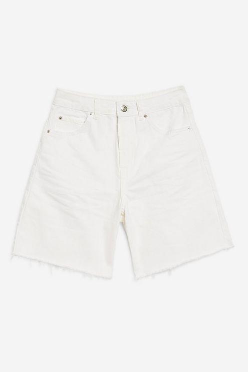 topshop longline denim shorts