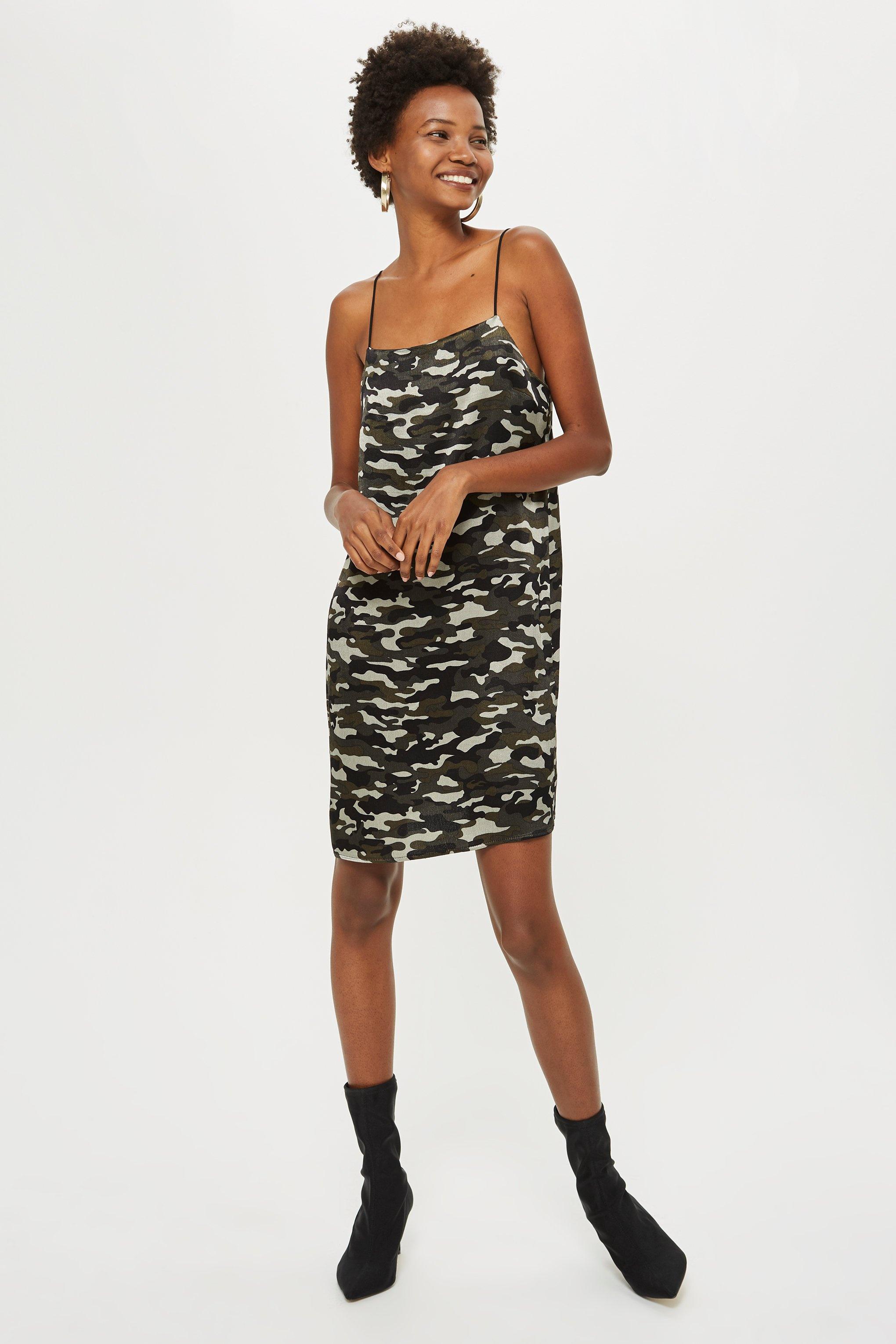 camo slip dress