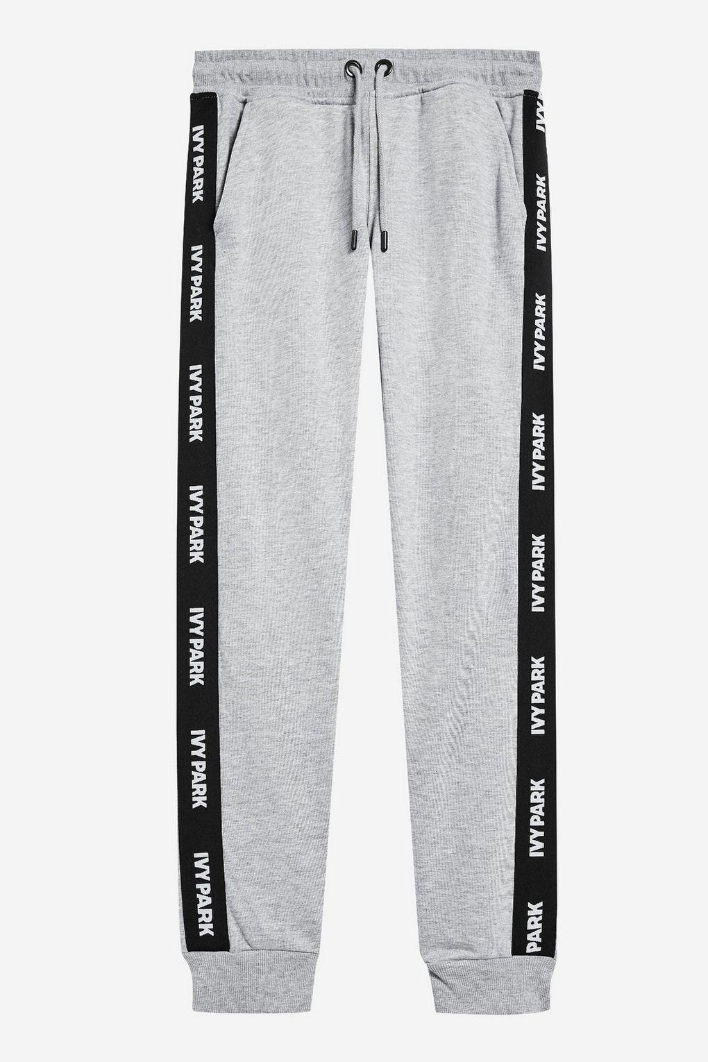 Ivy Park Cotton Slim Leg Jogging Bottoms By in Grey Marl (Gray) - Lyst