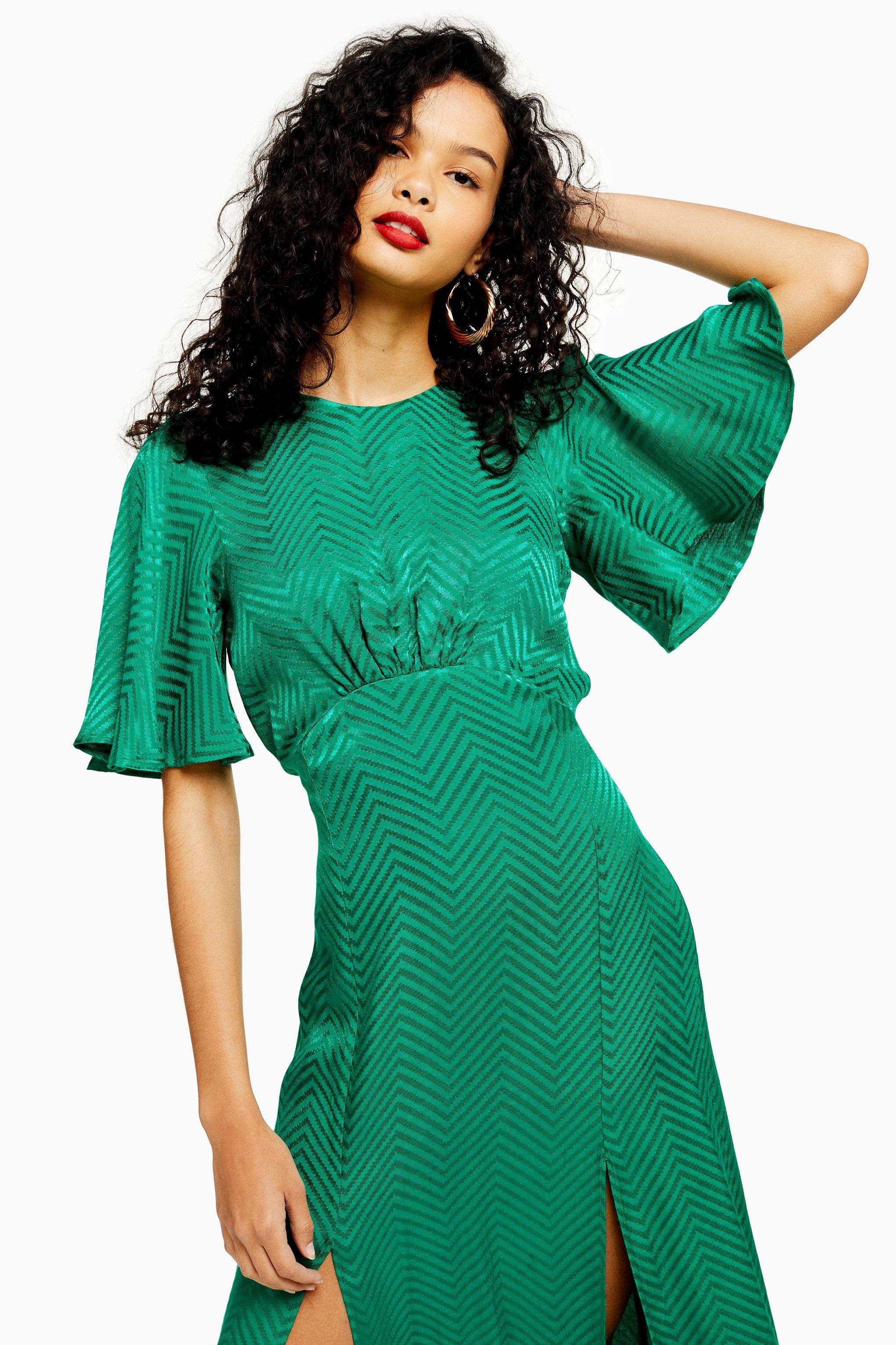 topshop green austin dress