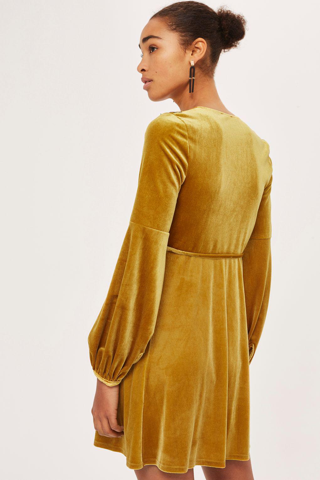 topshop velvet wrap dress