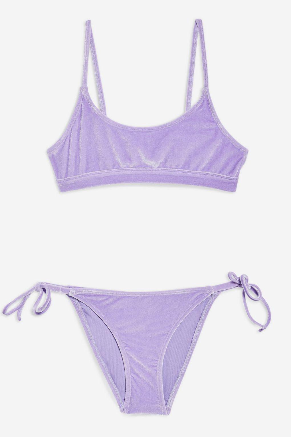 purple velvet bikini