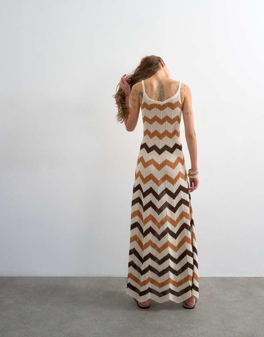 TOPSHOP Knit Chevron Stripe Maxi Dress in Natural | Lyst UK TOPSHOP Knit Chevron Stripe Maxi Dress in Natural | Lyst UK