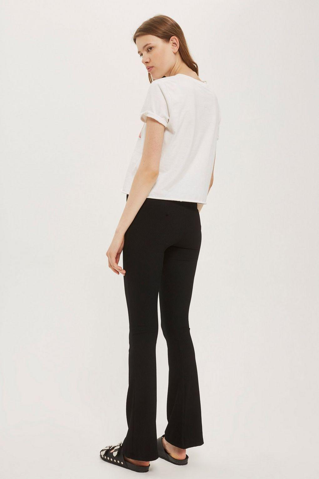 petite skinny rib flares