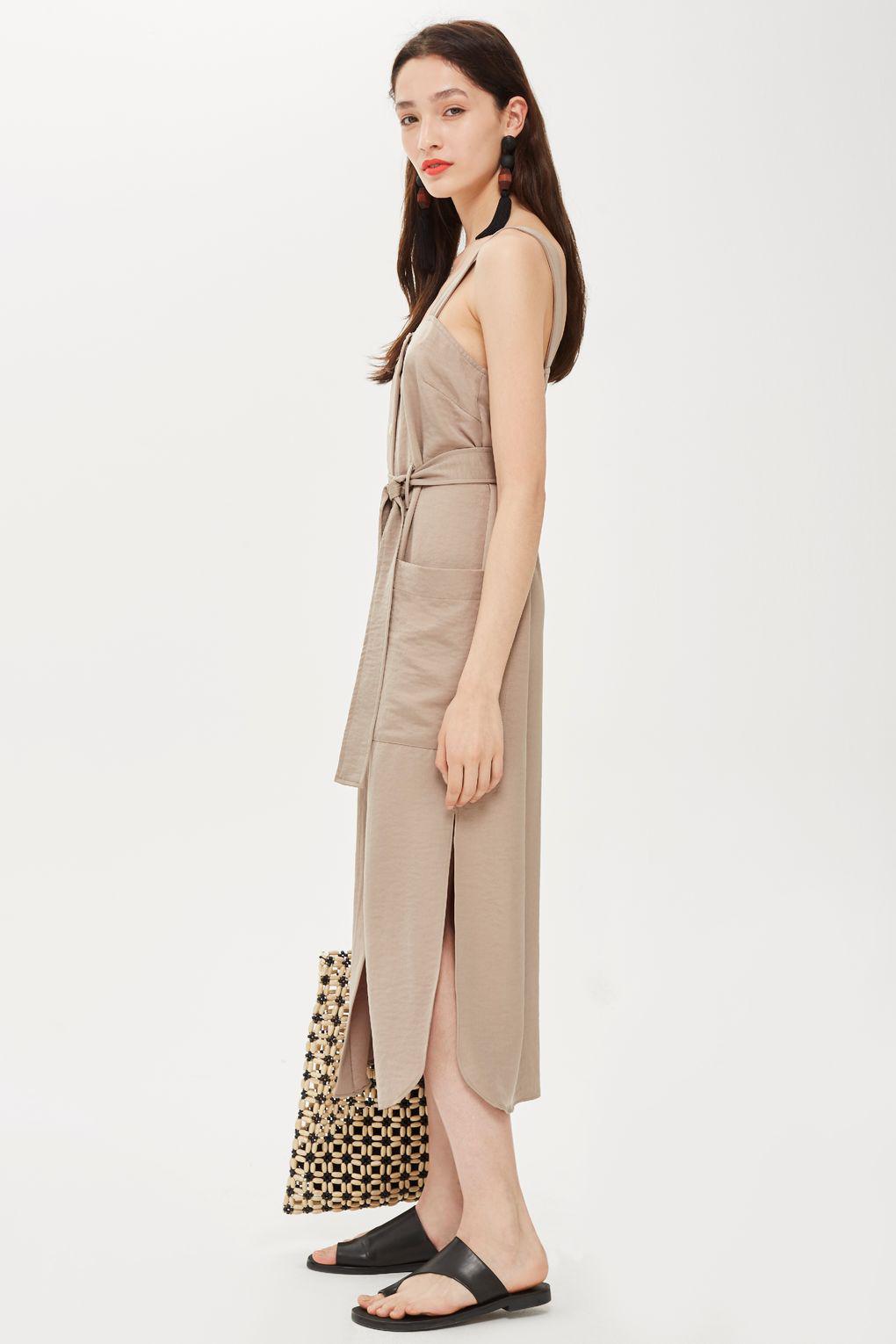topshop utility midi dress