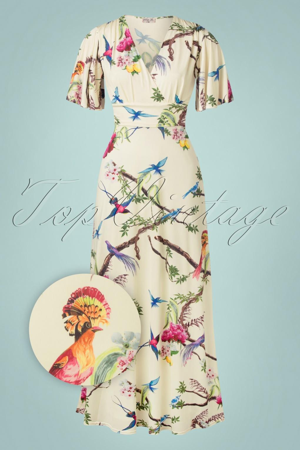 fabriek Netto Vermaken vintage chic for topvintage 50s Helene Lemon Tropical Maxi Dress | Lyst NL
