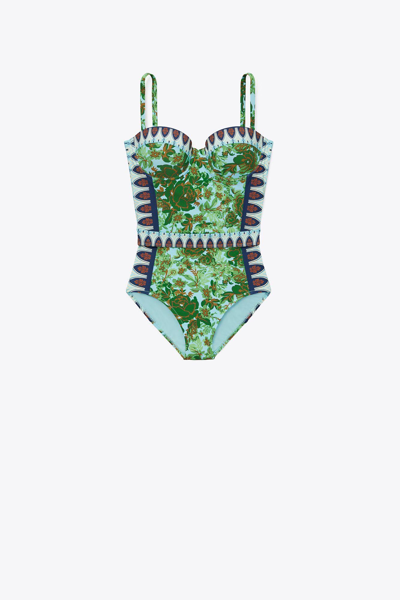 Tory Burch Lipsi Printed One-piece Swimsuit in Green | Lyst