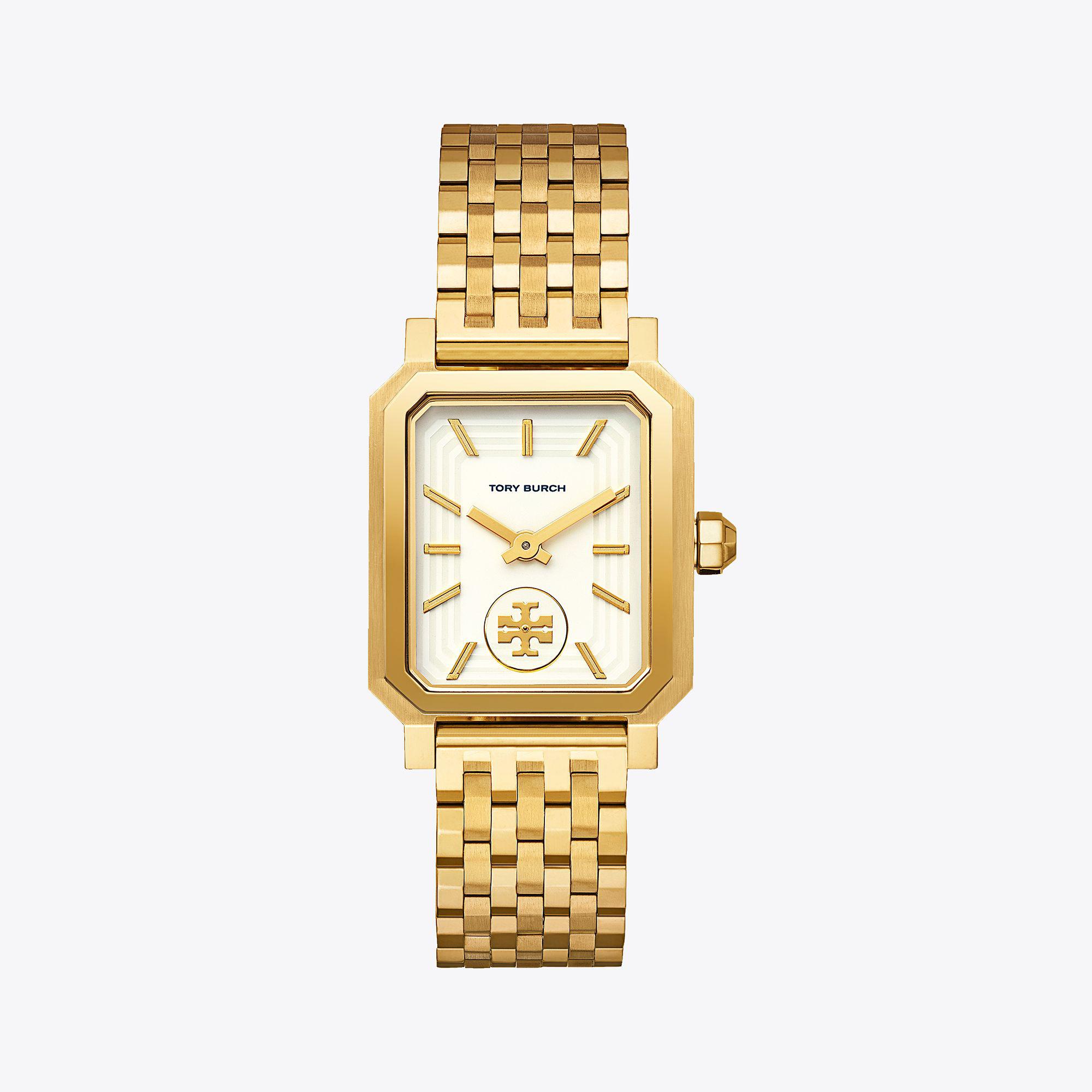 Lyst - Tory Burch Robinson Watch, Gold-tone/cream, 27 X 29 Mm in Metallic