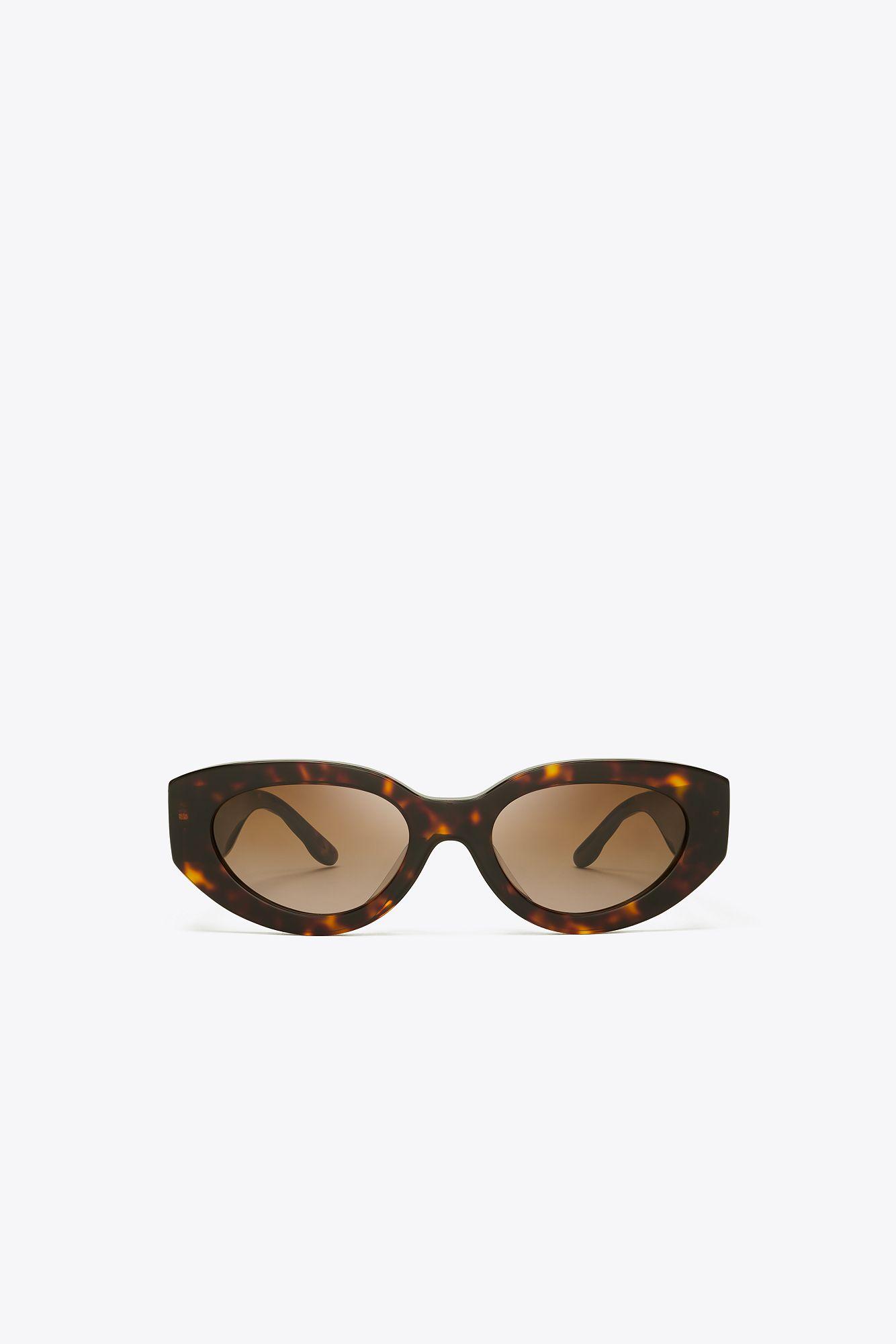 Tory Burch Kira Chevron Cat-eye Sunglasses in White | Lyst