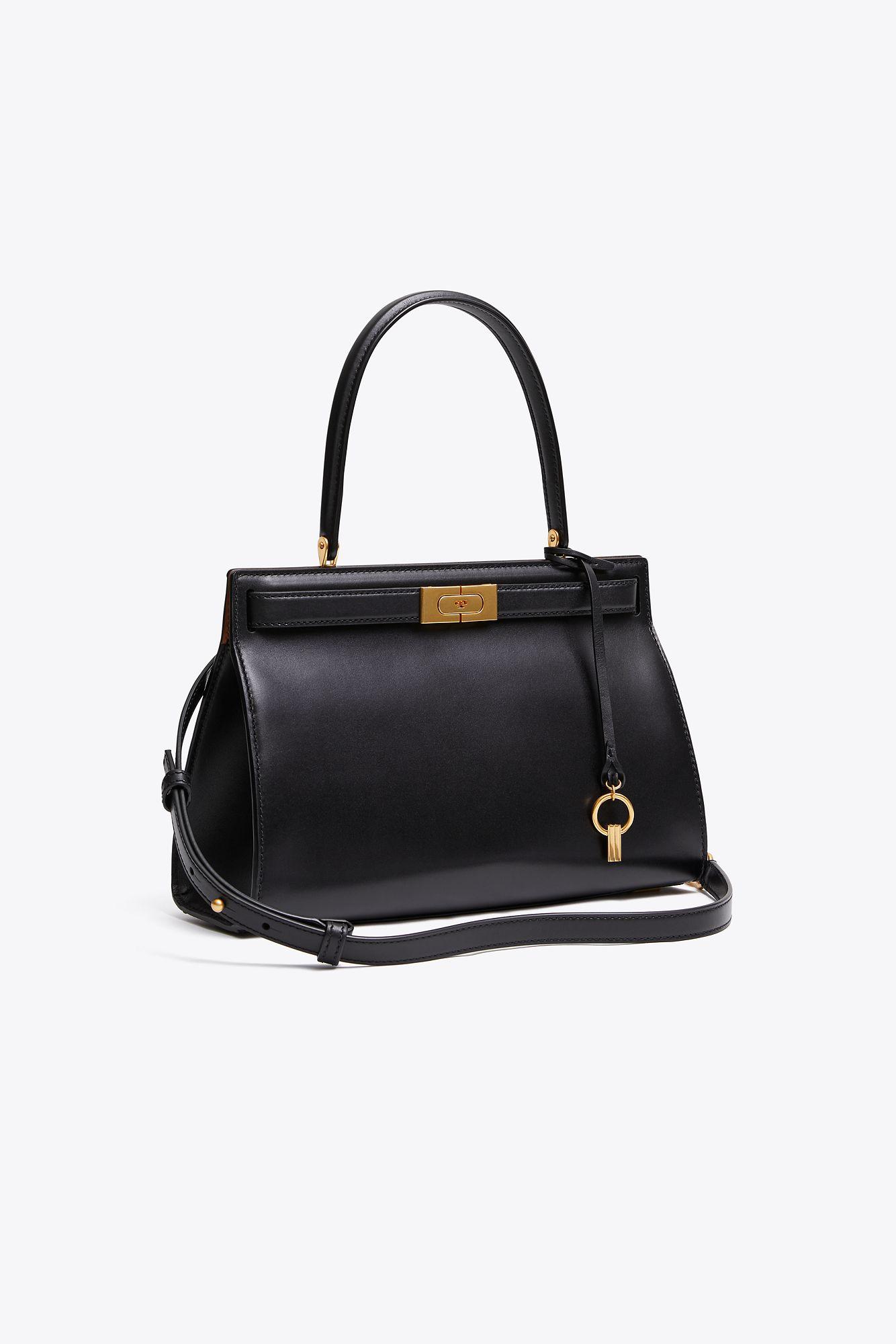 Tory Burch Leather Lee Radziwill Small Bag in Black/Gold (Black) - Lyst