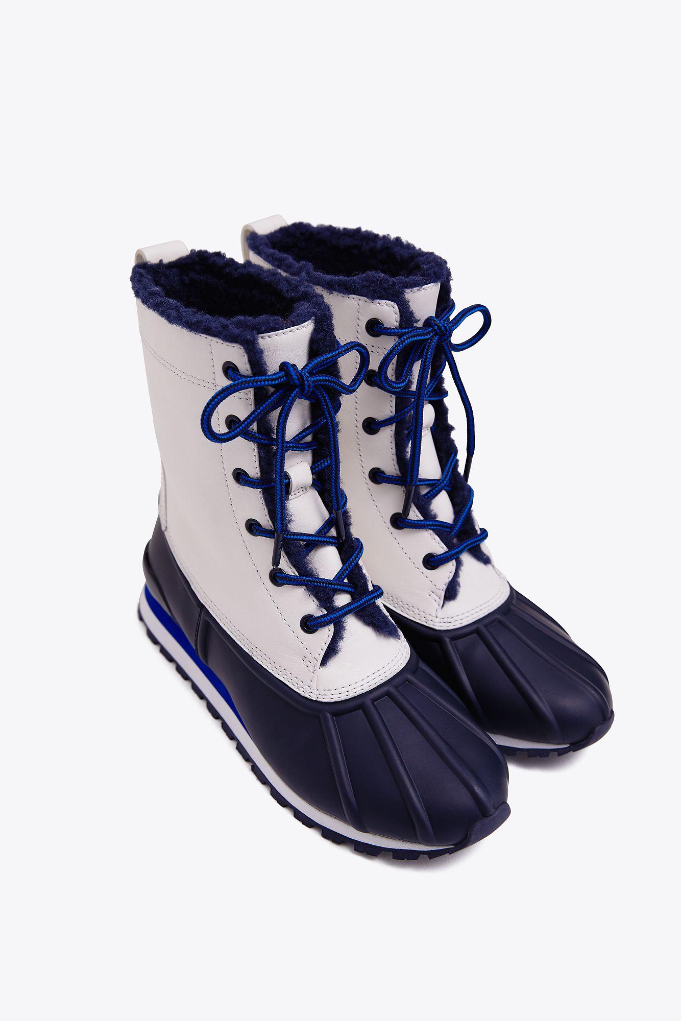 Tory Sport Leather Two-tone Duck Boots in Blue - Lyst