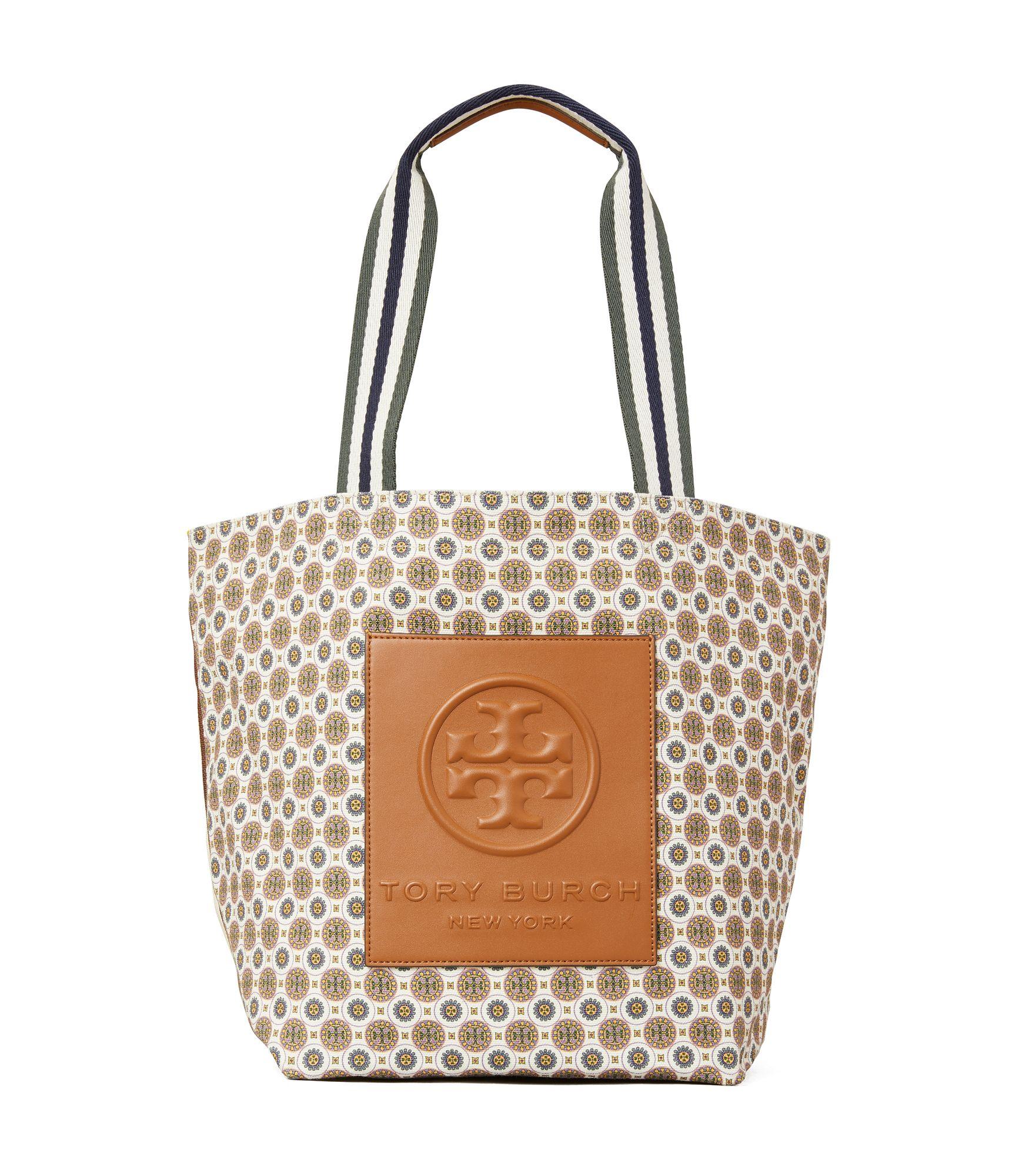 Tory Burch Brown Canvas Large Tote 