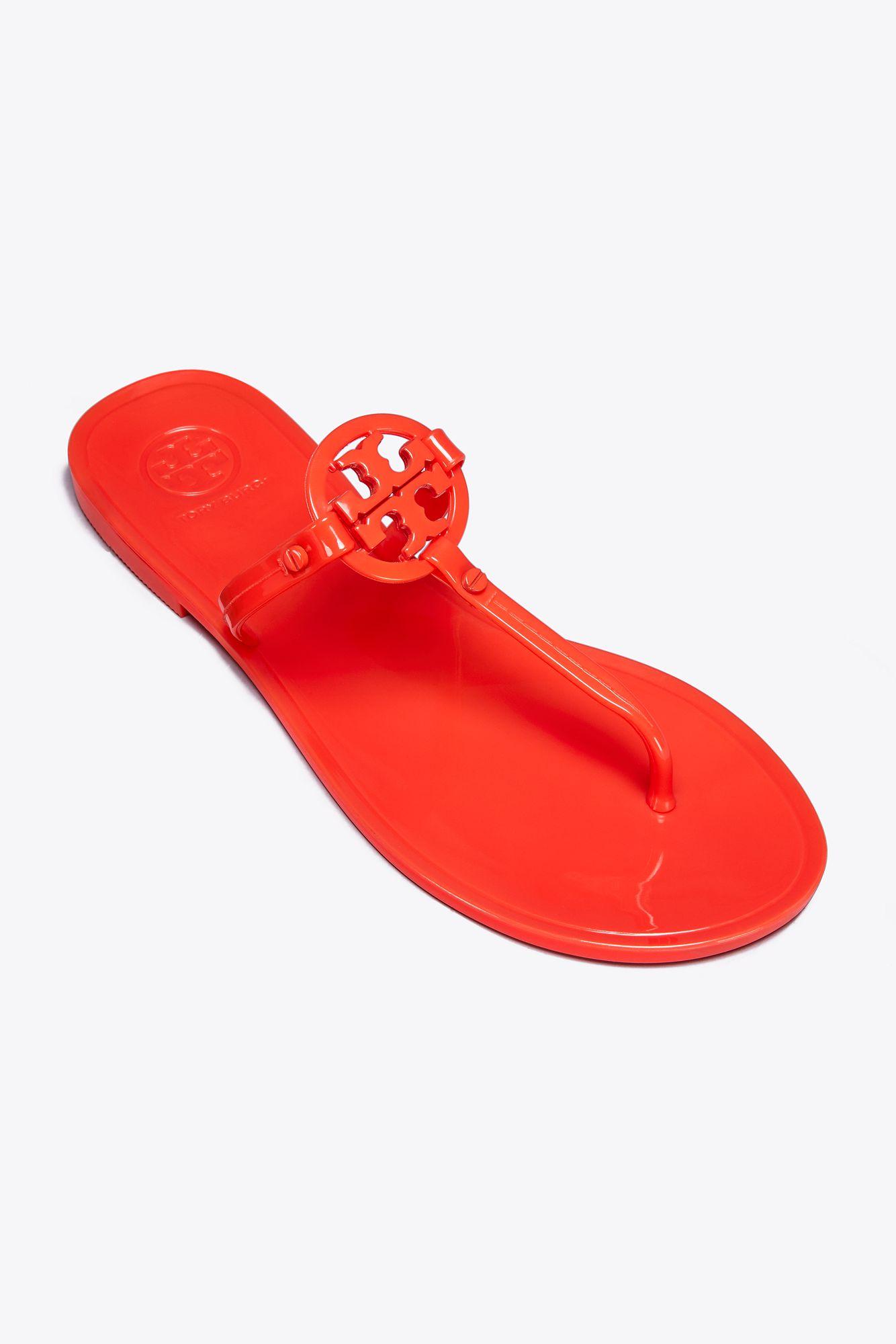 tory burch red jelly sandals