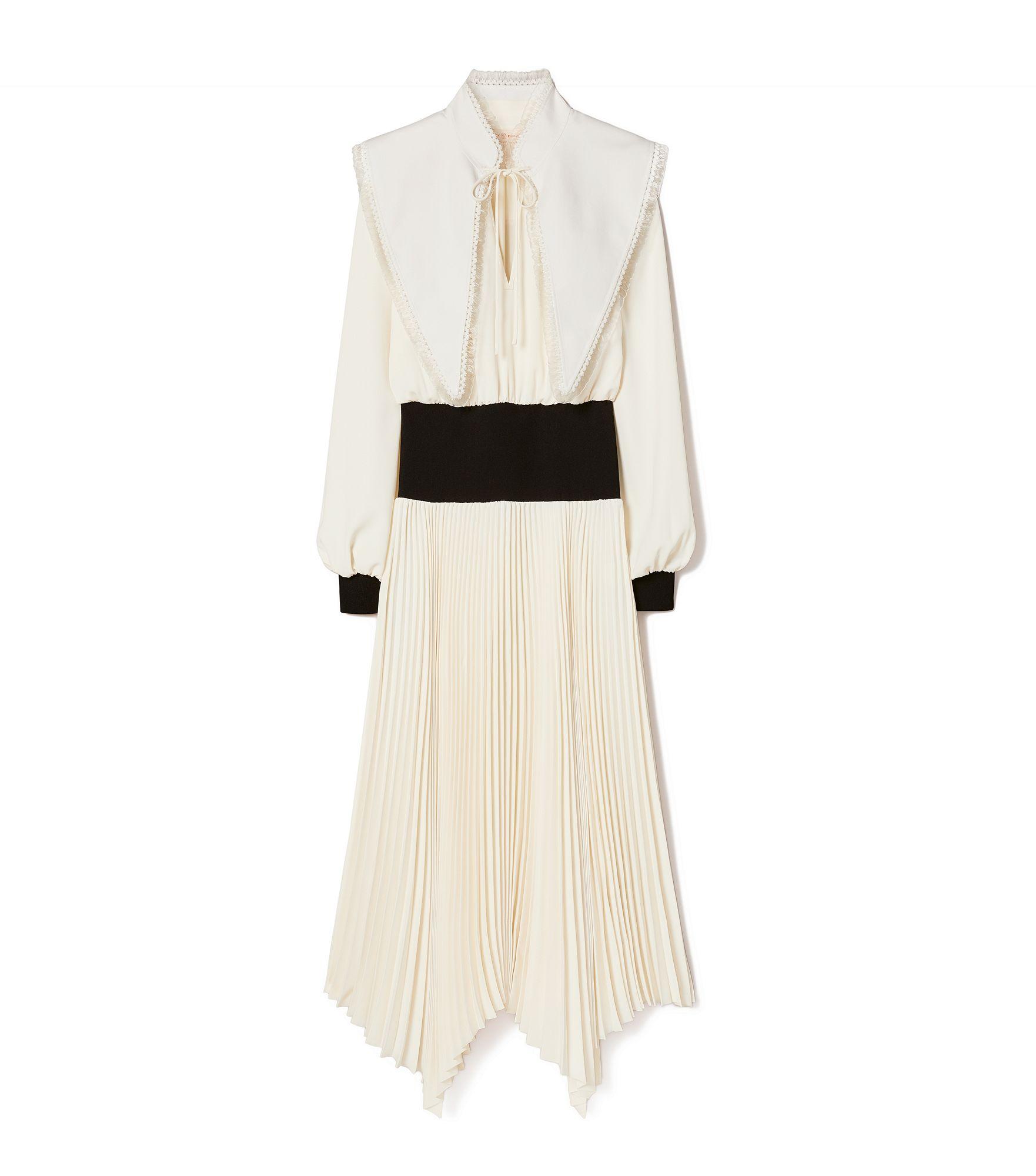 Tory Burch Removable Collar Dress in Natural | Lyst Canada