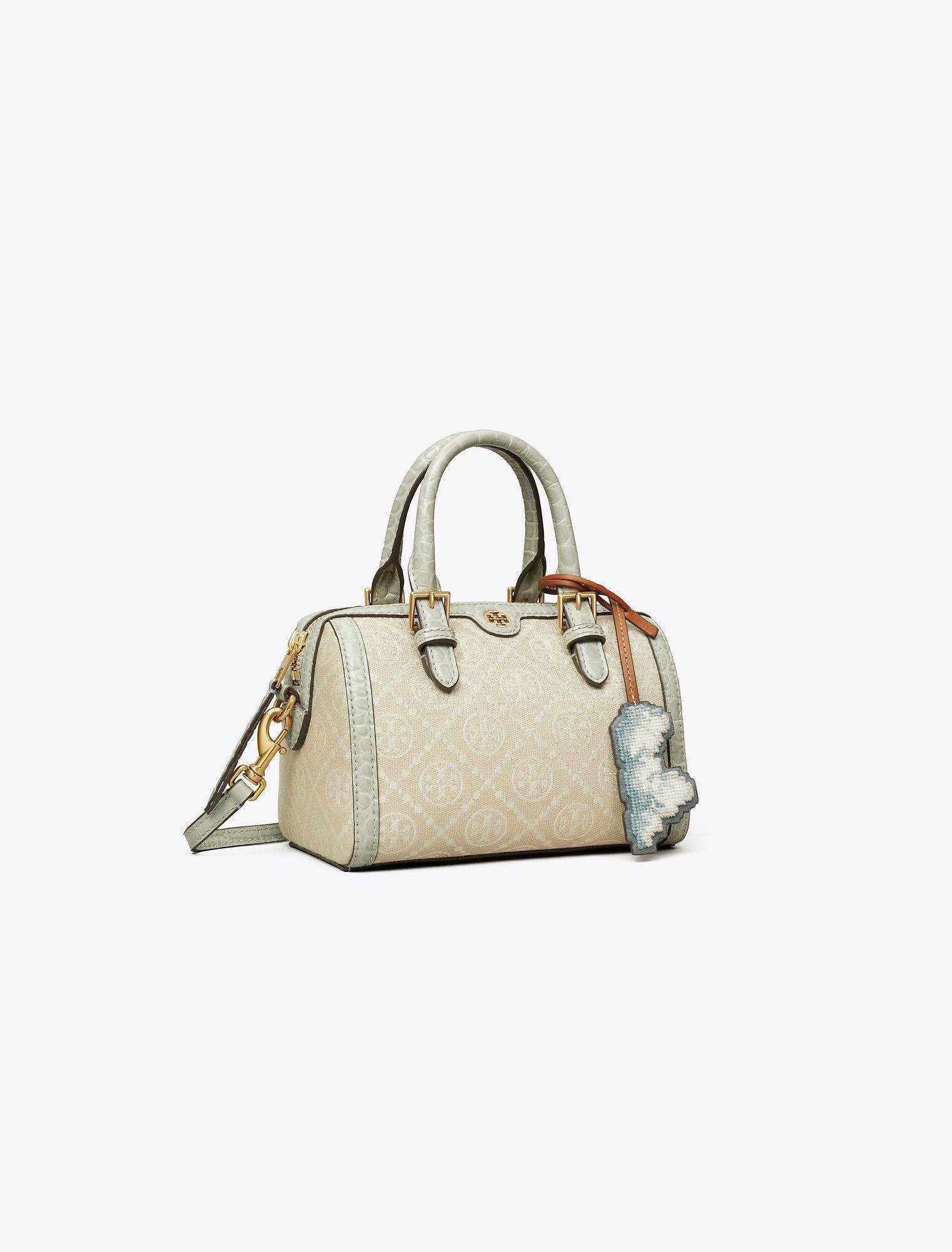 Tory Burch T Monogram Cloud Mini Barrel Bag in White | Lyst